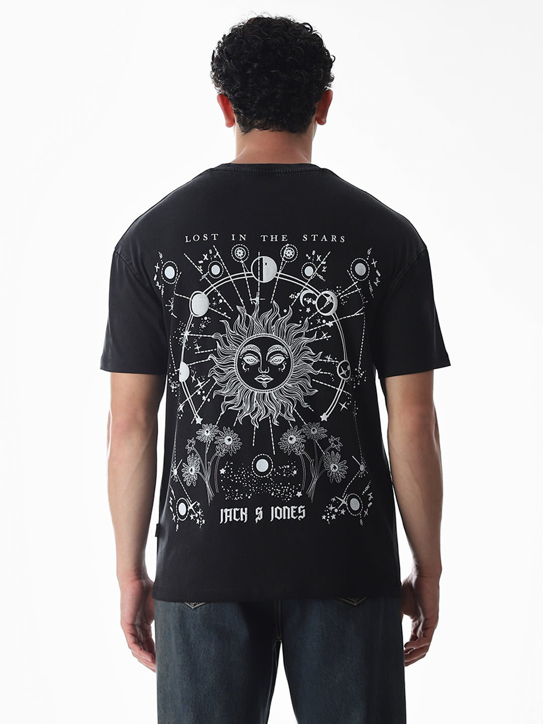 Black Printed Boxy Fit T-shirt