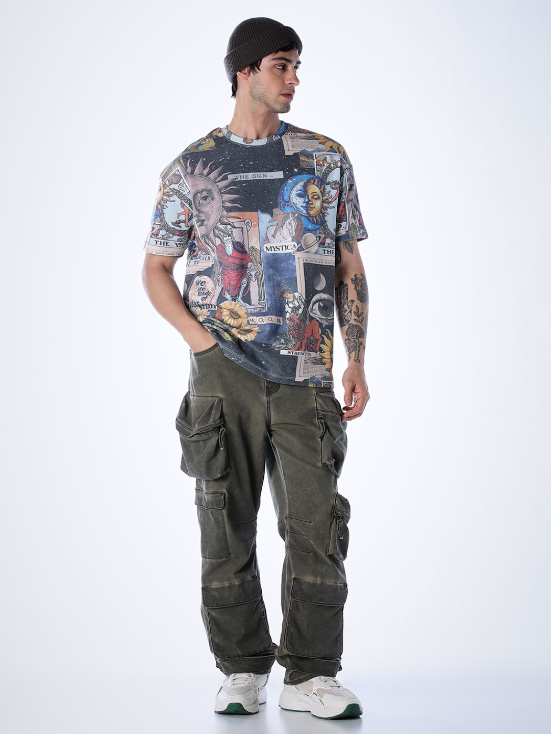 Printed Crew Neck Oversized T-shirt