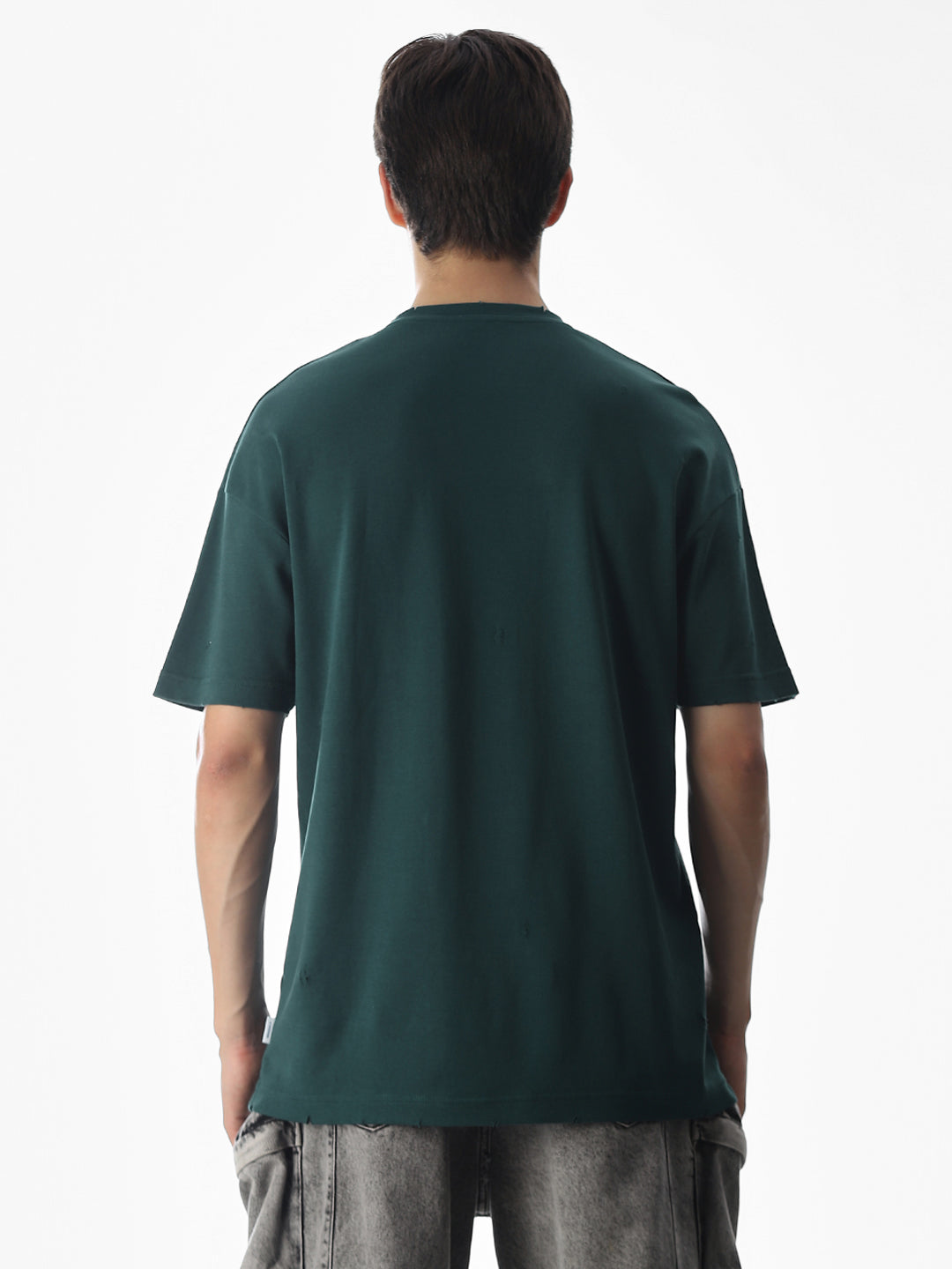Green Logo Print Boxy Fit T-shirt
