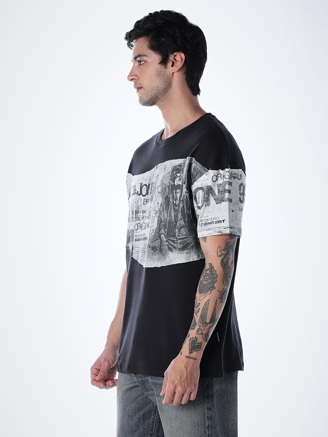 Patchwork Cotton Oversized T-shirt