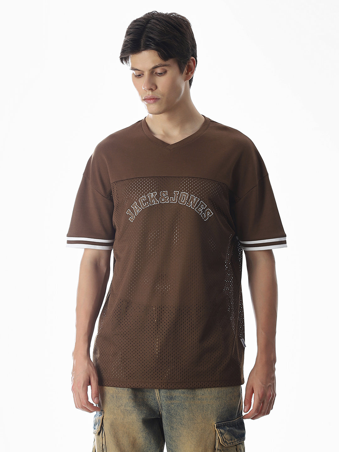 Brown Varsity Boxy Fit T-shirt