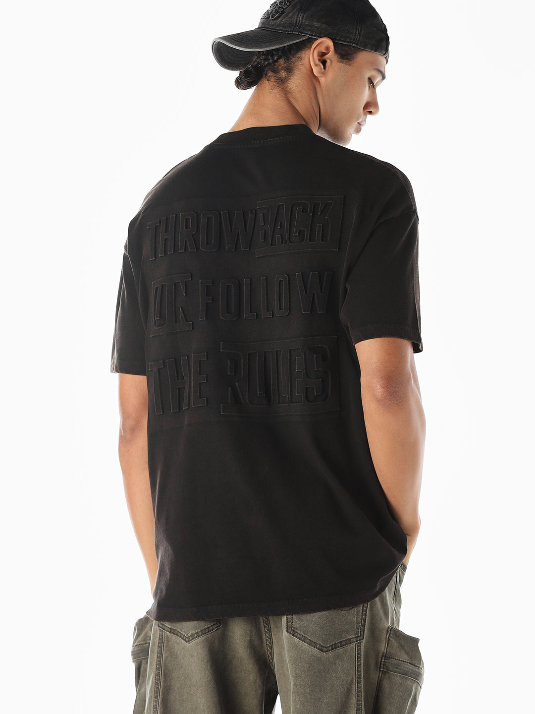 Text Print Cotton Oversized T-shirt