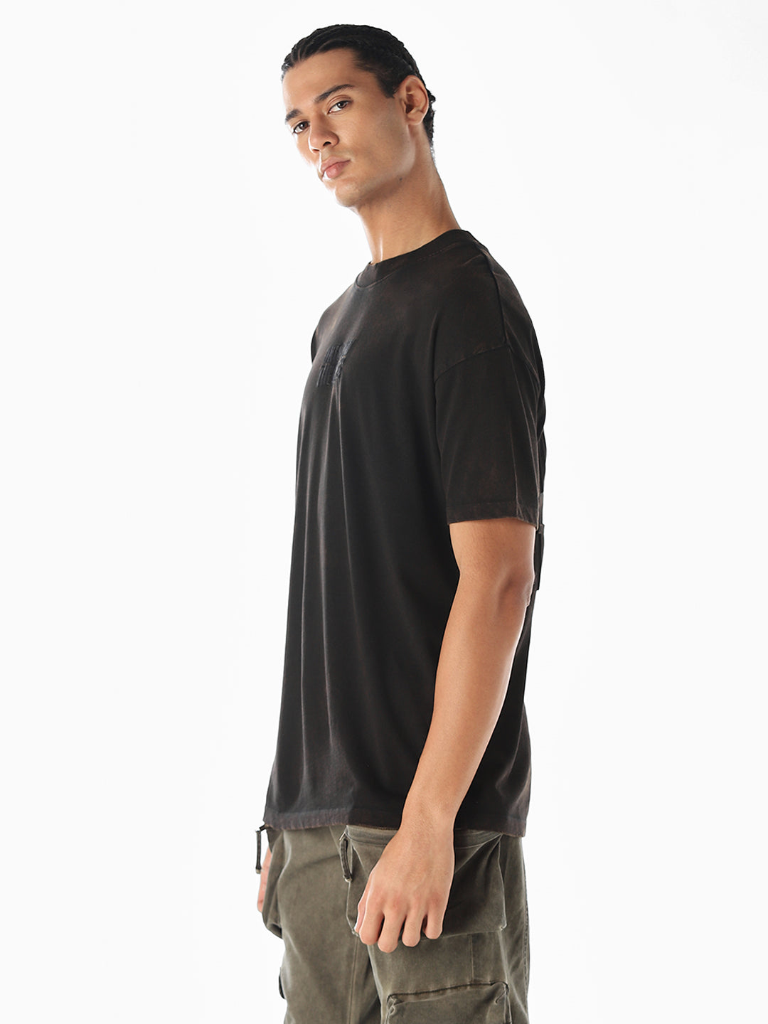 Text Print Cotton Oversized T-shirt