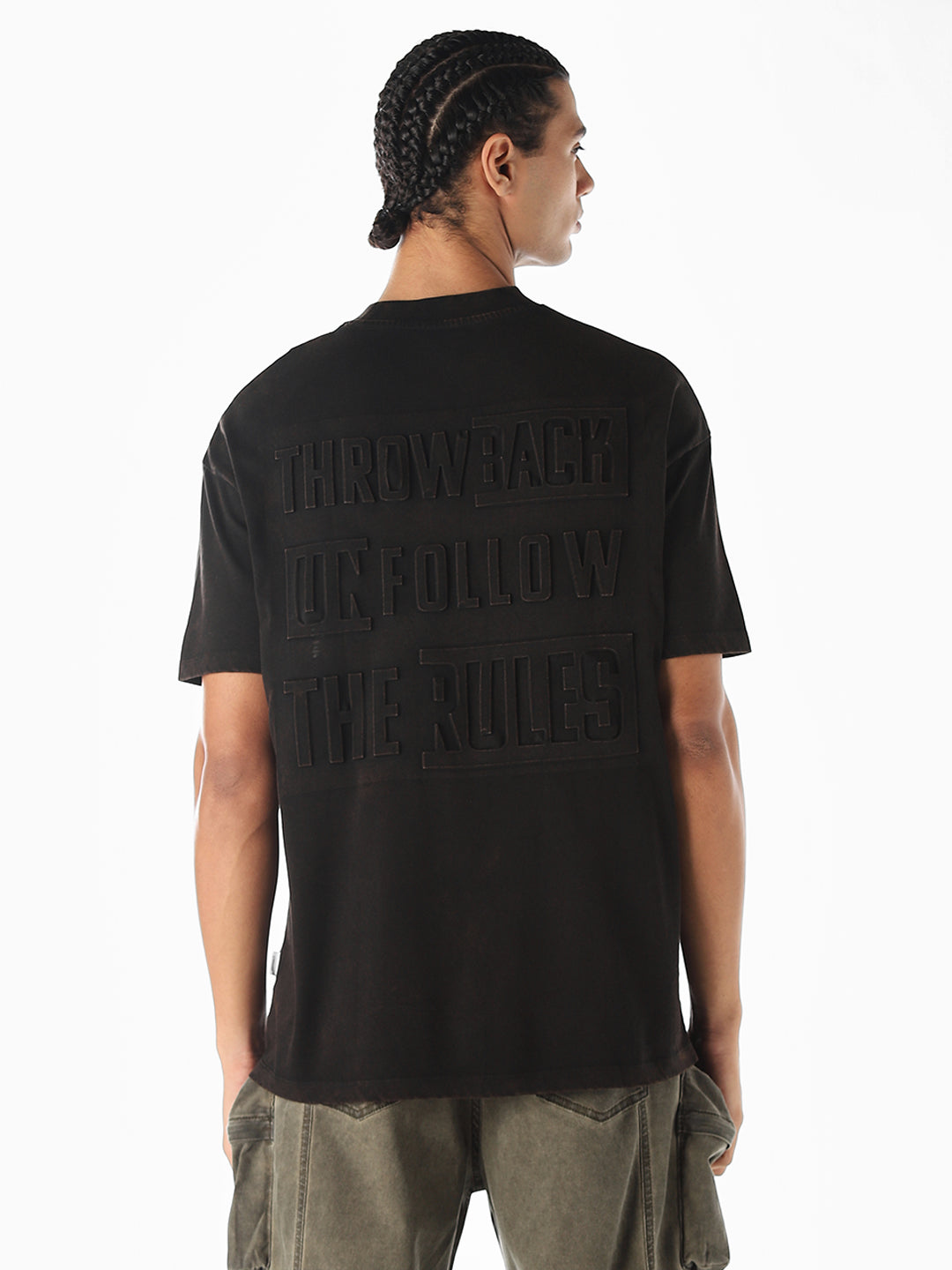 Text Print Cotton Oversized T-shirt