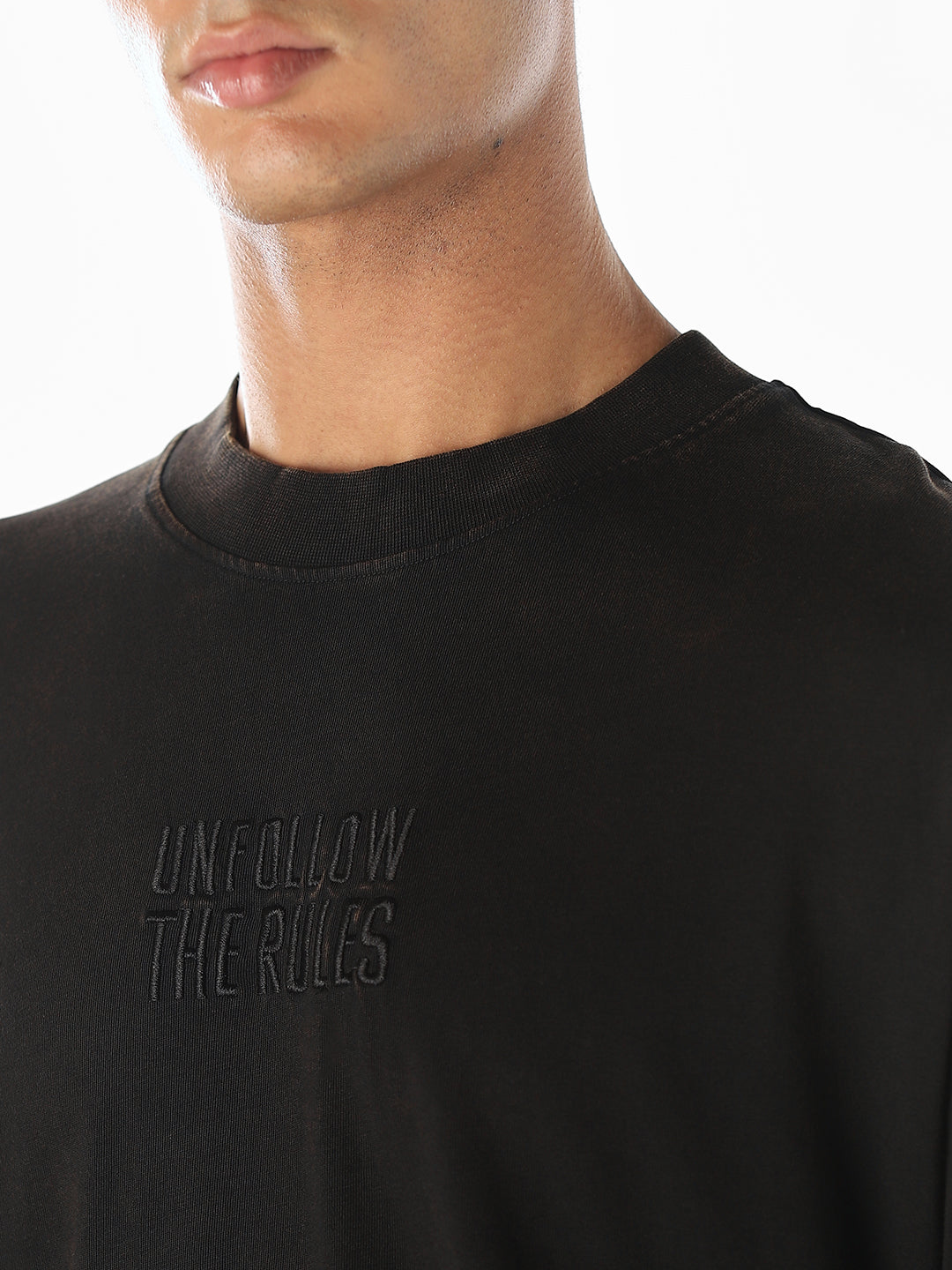 Text Print Cotton Oversized T-shirt