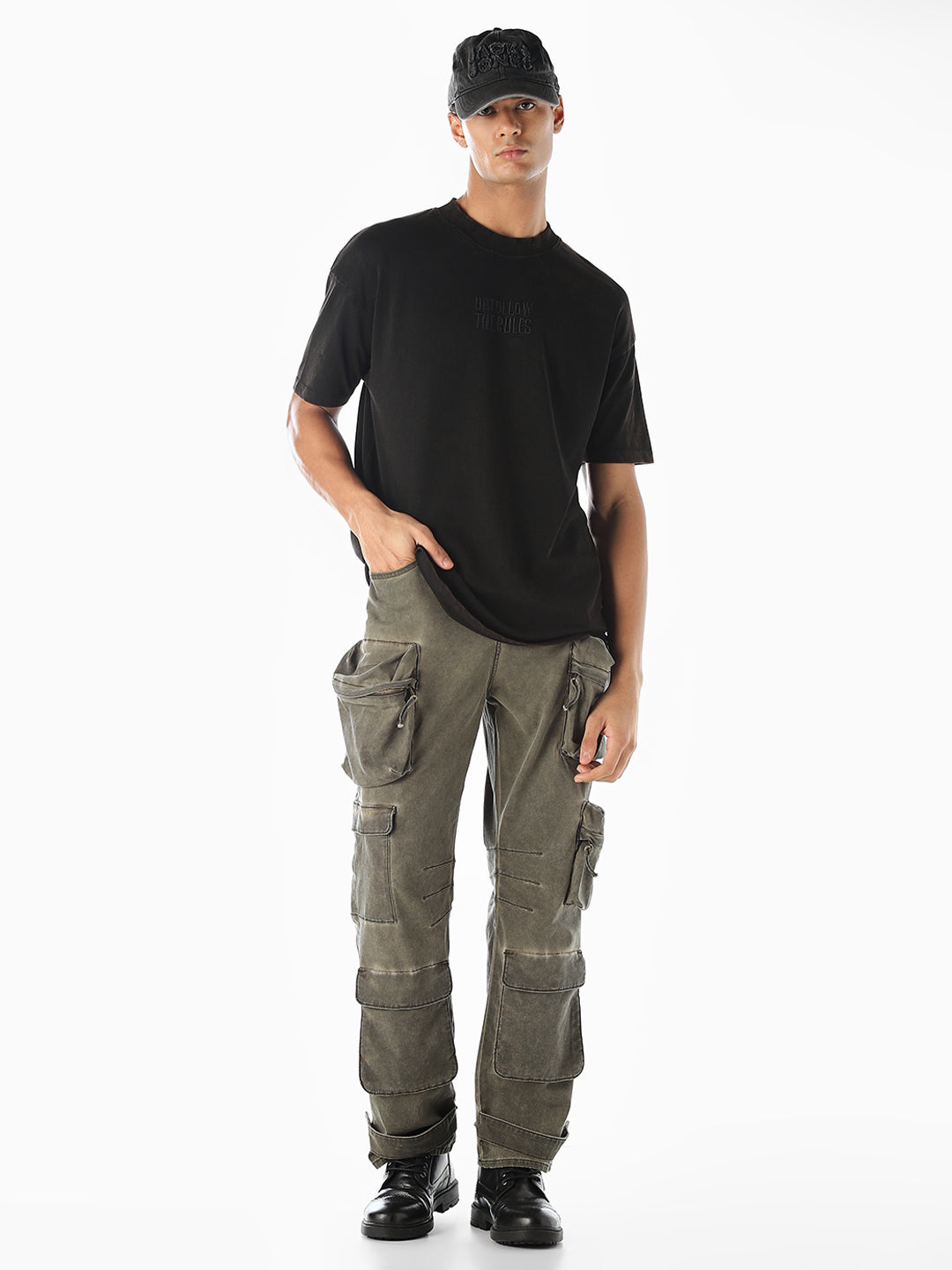 Text Print Cotton Oversized T-shirt