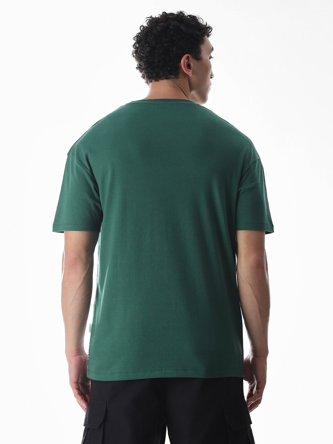 Green Logo Print Boxy Fit T-shirt