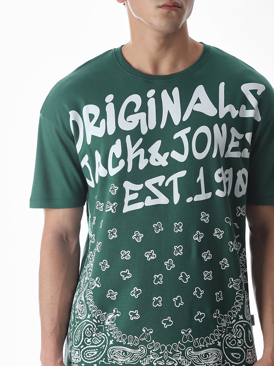 Green Logo Print Boxy Fit T-shirt