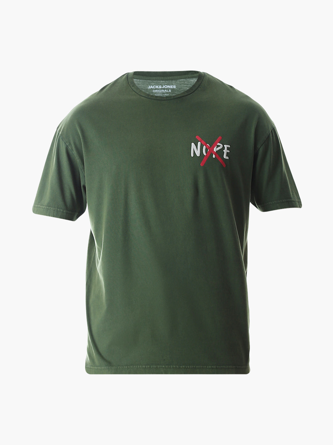 Green Slogan Print Boxy Fit T-shirt