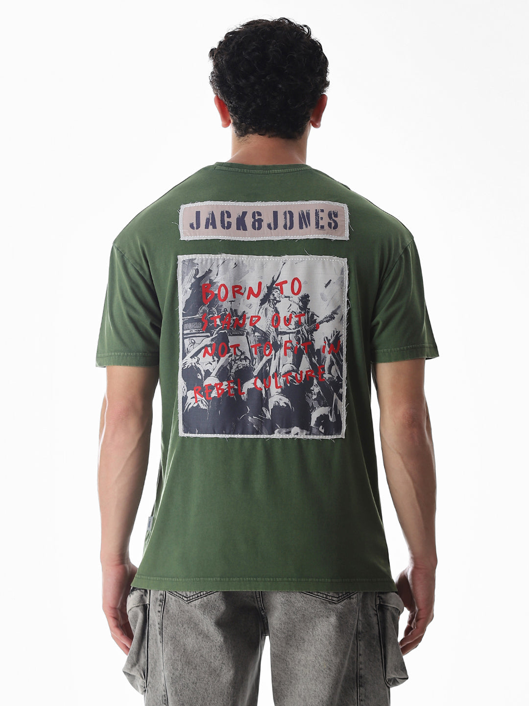 Green Slogan Print Boxy Fit T-shirt