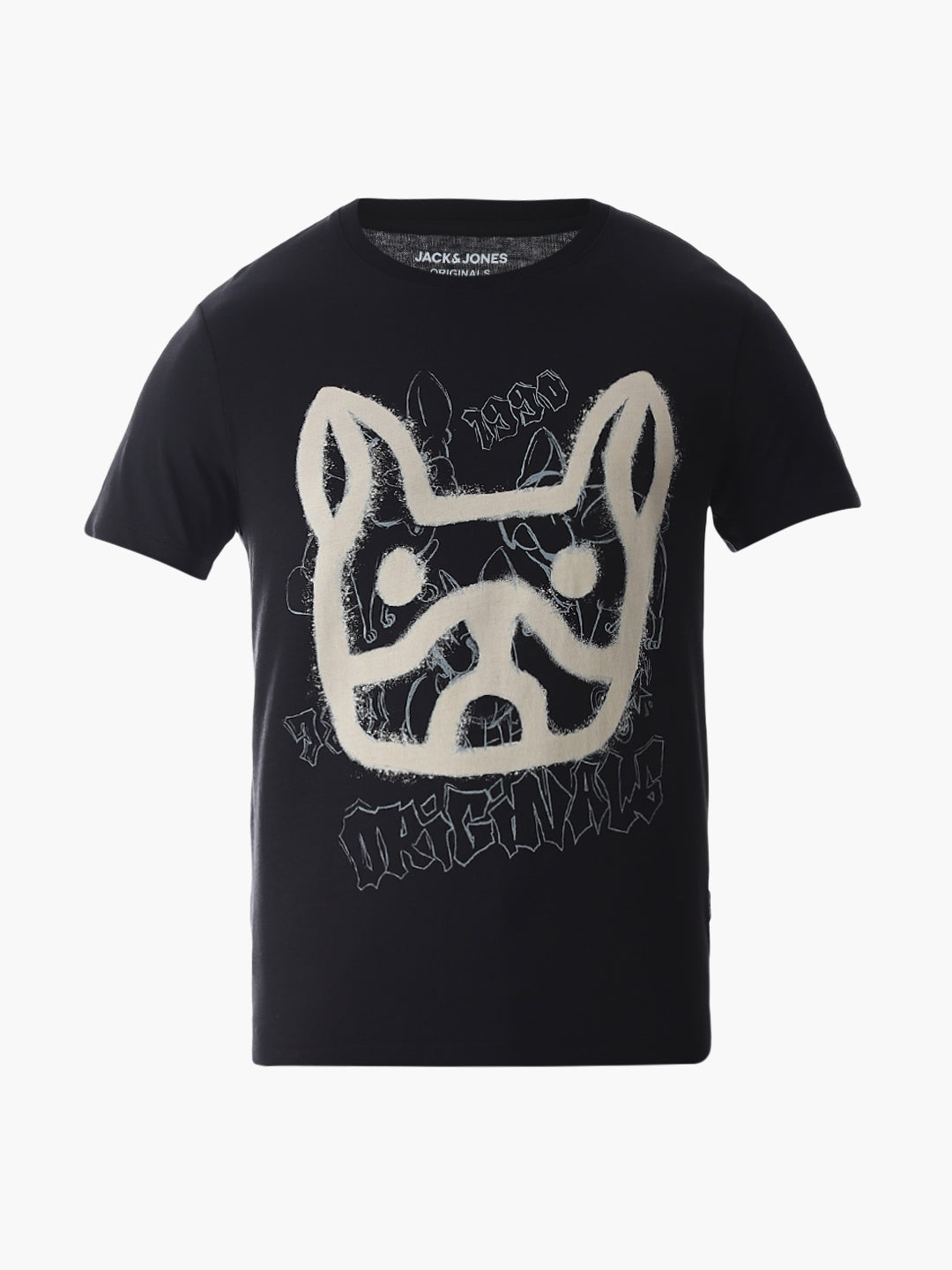 Black Printed Cotton T-shirt