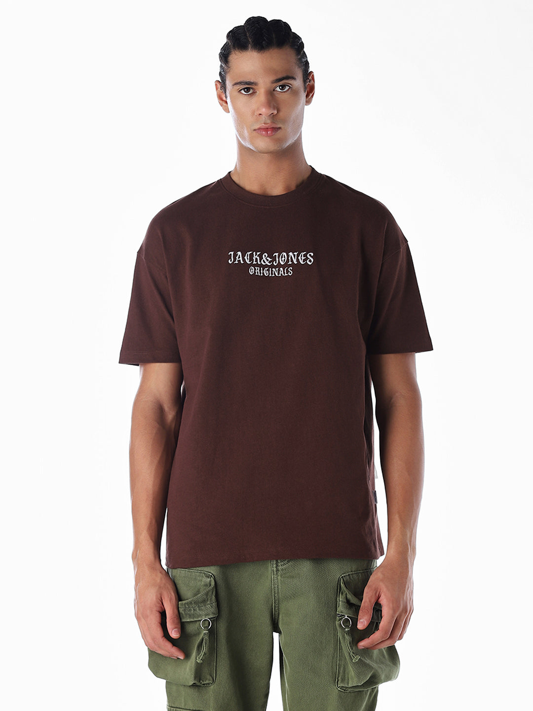 Embroidered Text Oversized T-shirt