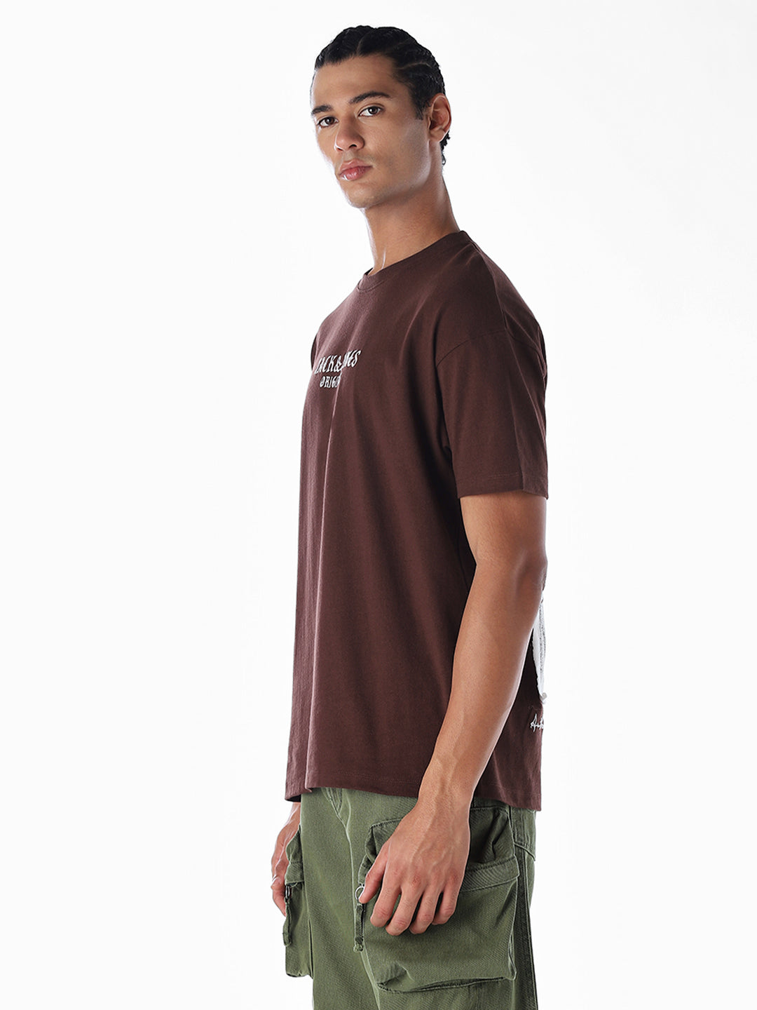 Embroidered Text Oversized T-shirt