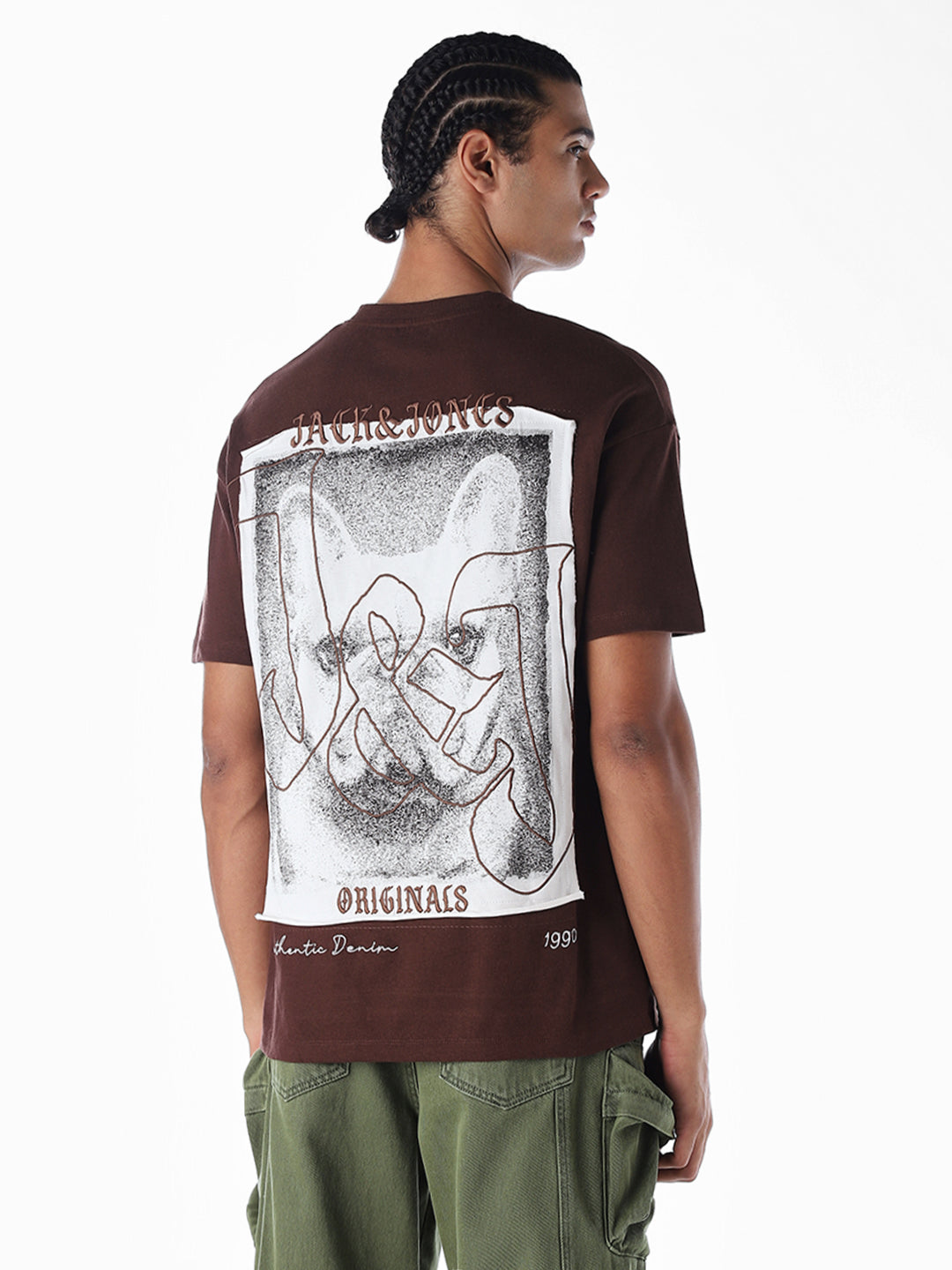 Embroidered Text Oversized T-shirt