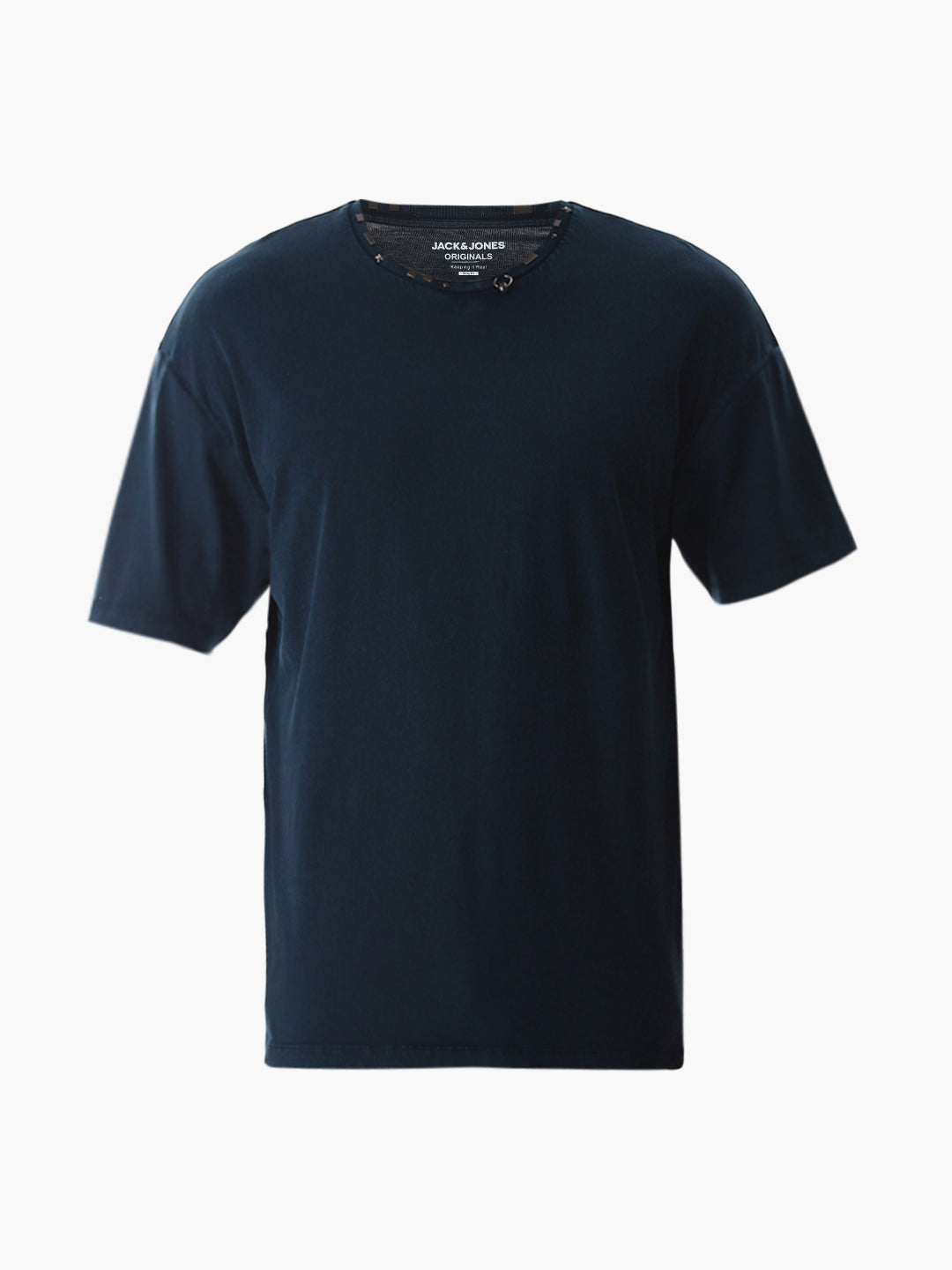 Blue Embellished Collar T-shirt