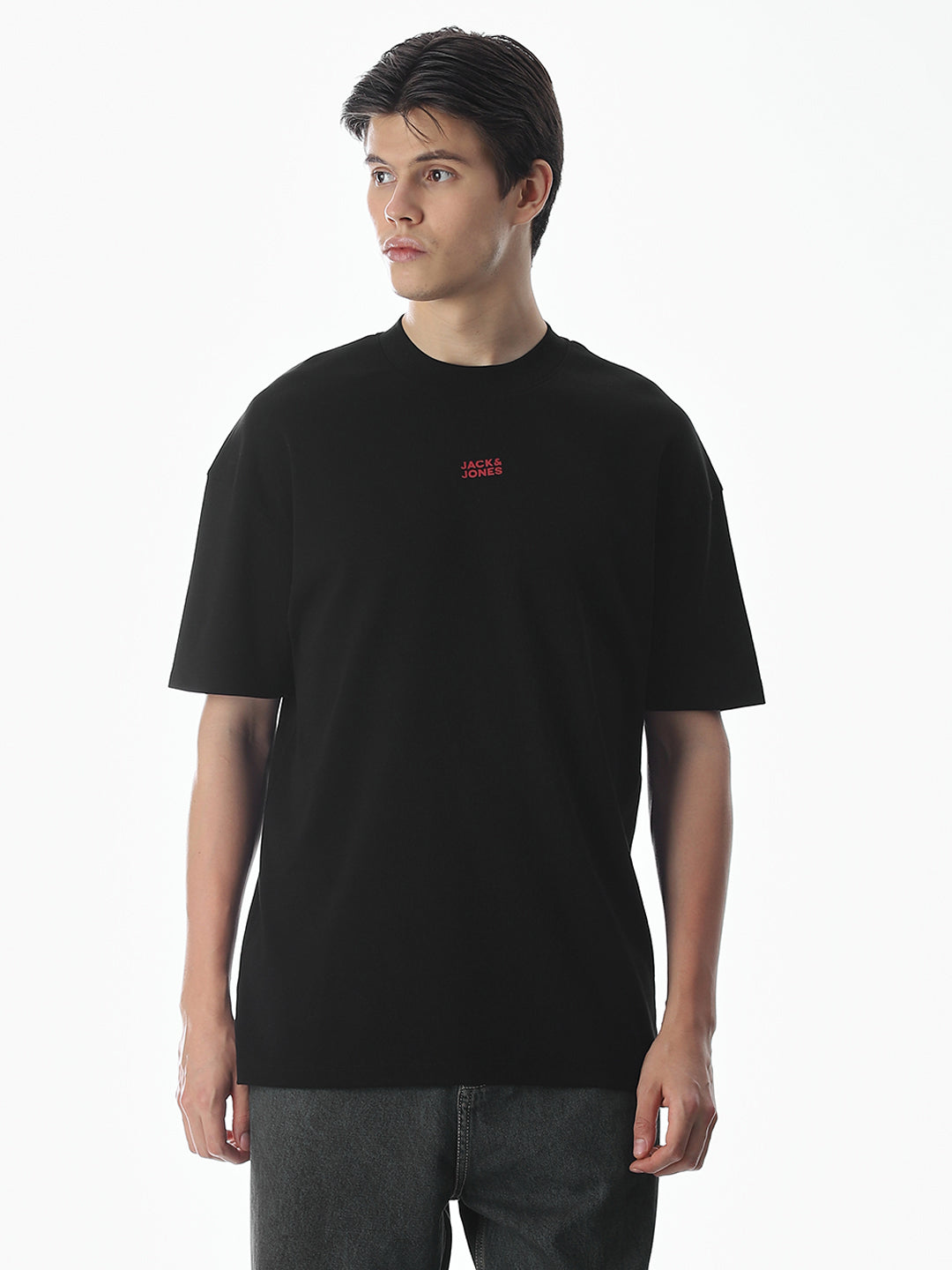 Black Logo Print Oversized T-shirt