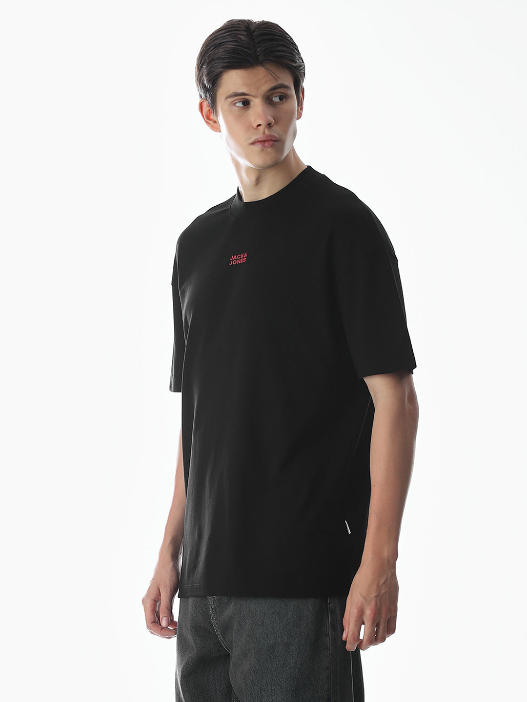 Black Logo Print Oversized T-shirt