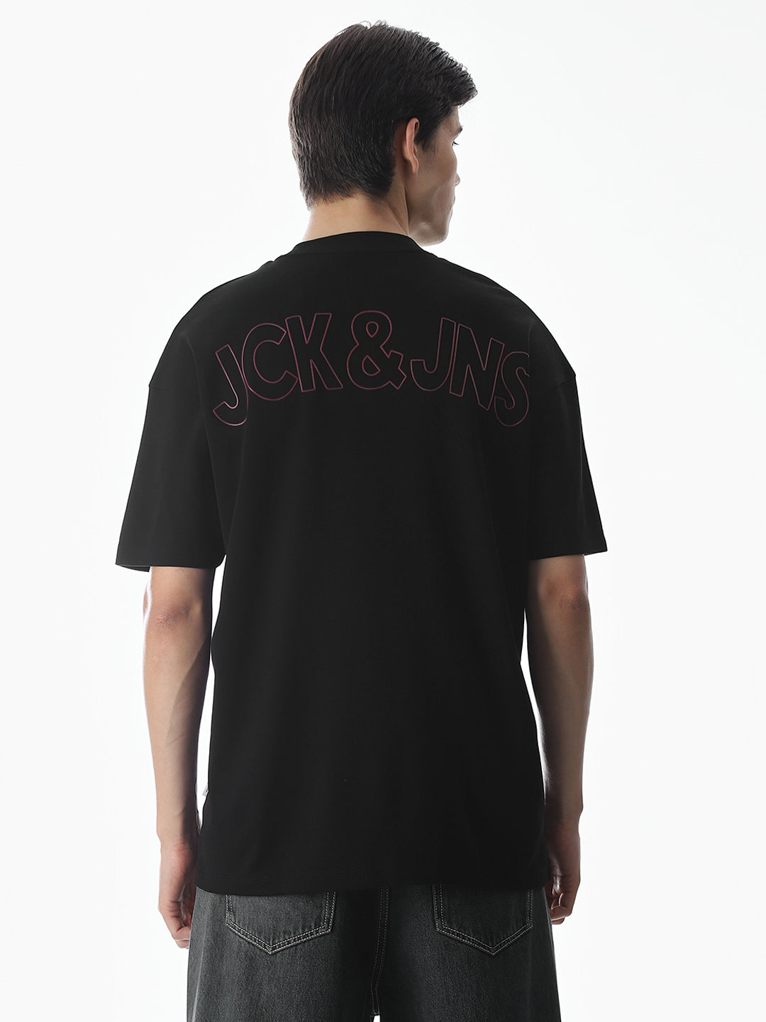 Black Logo Print Oversized T-shirt