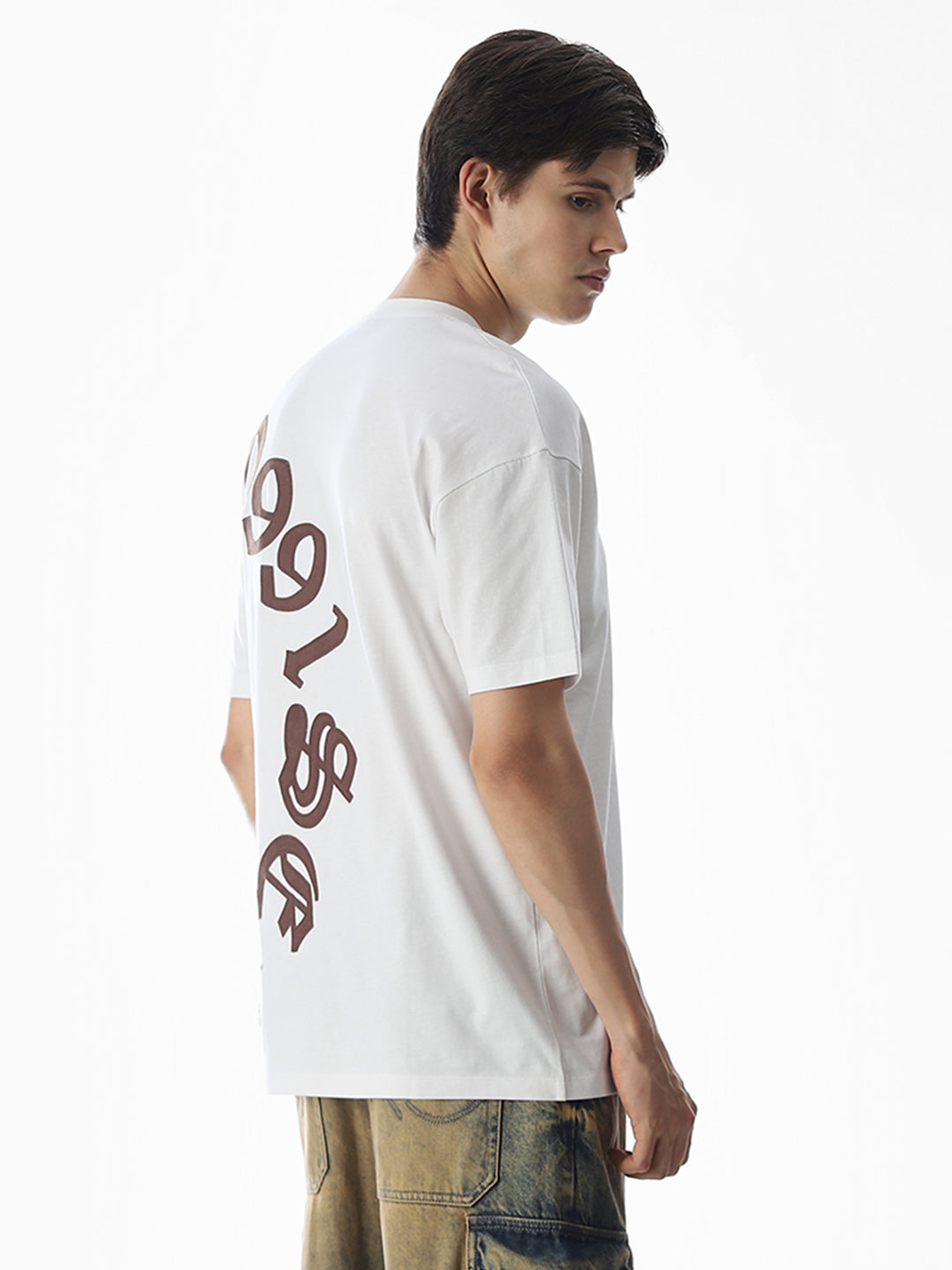 White Applique Patchwork T-shirt