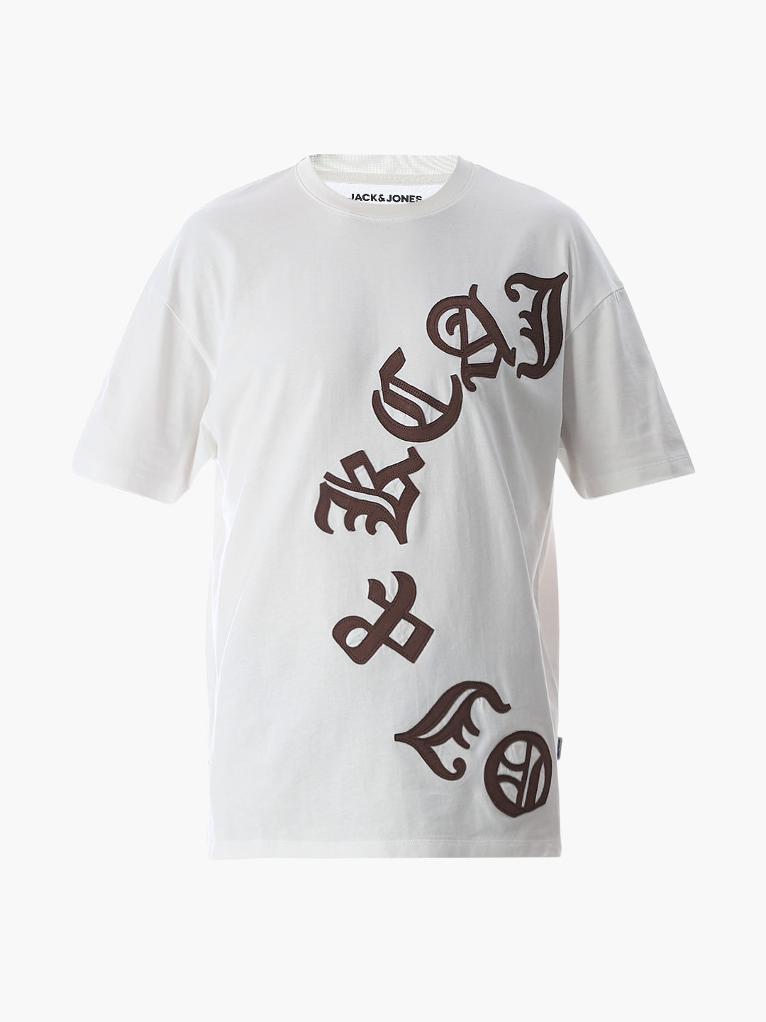 White Applique Patchwork T-shirt