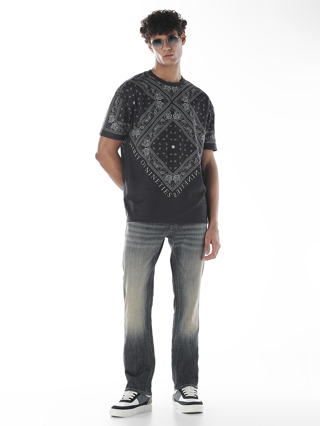 Printed Crew Neck Oversized T-shirt