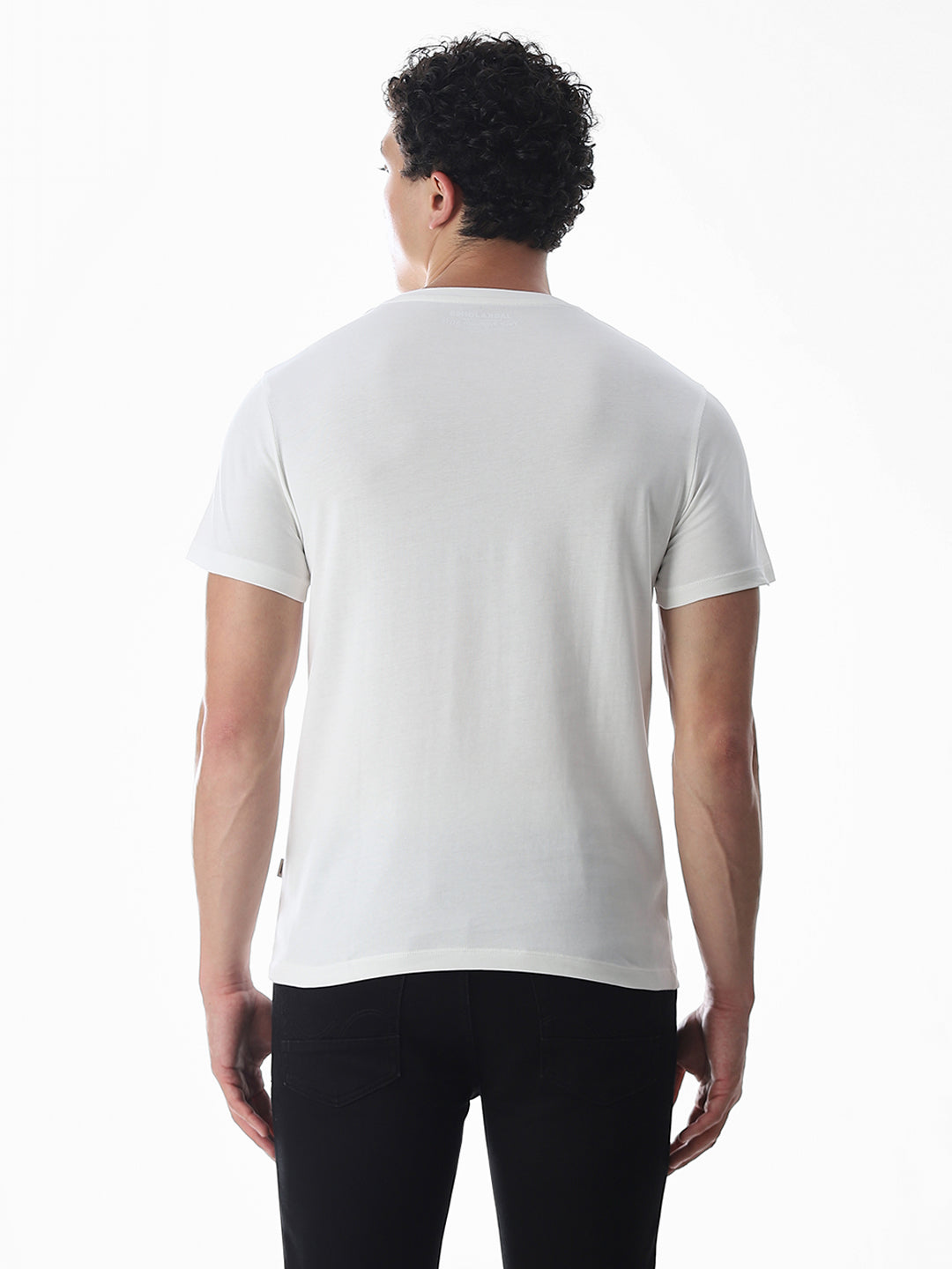 White Printed Cotton T-shirt