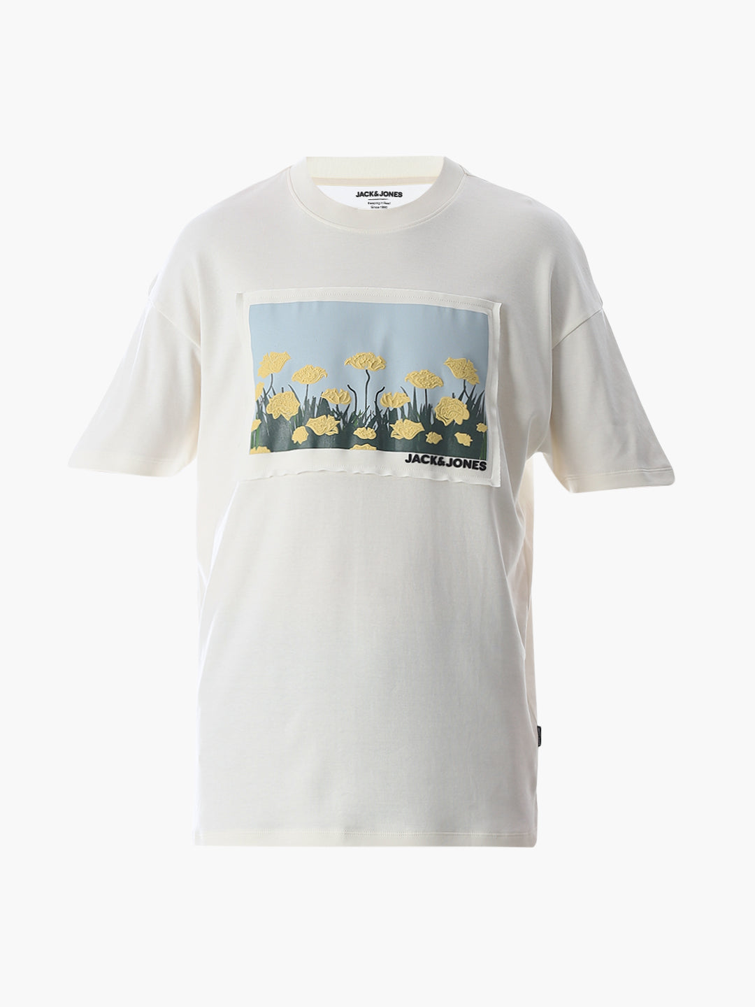 White Graphic Print Cotton T-shirt