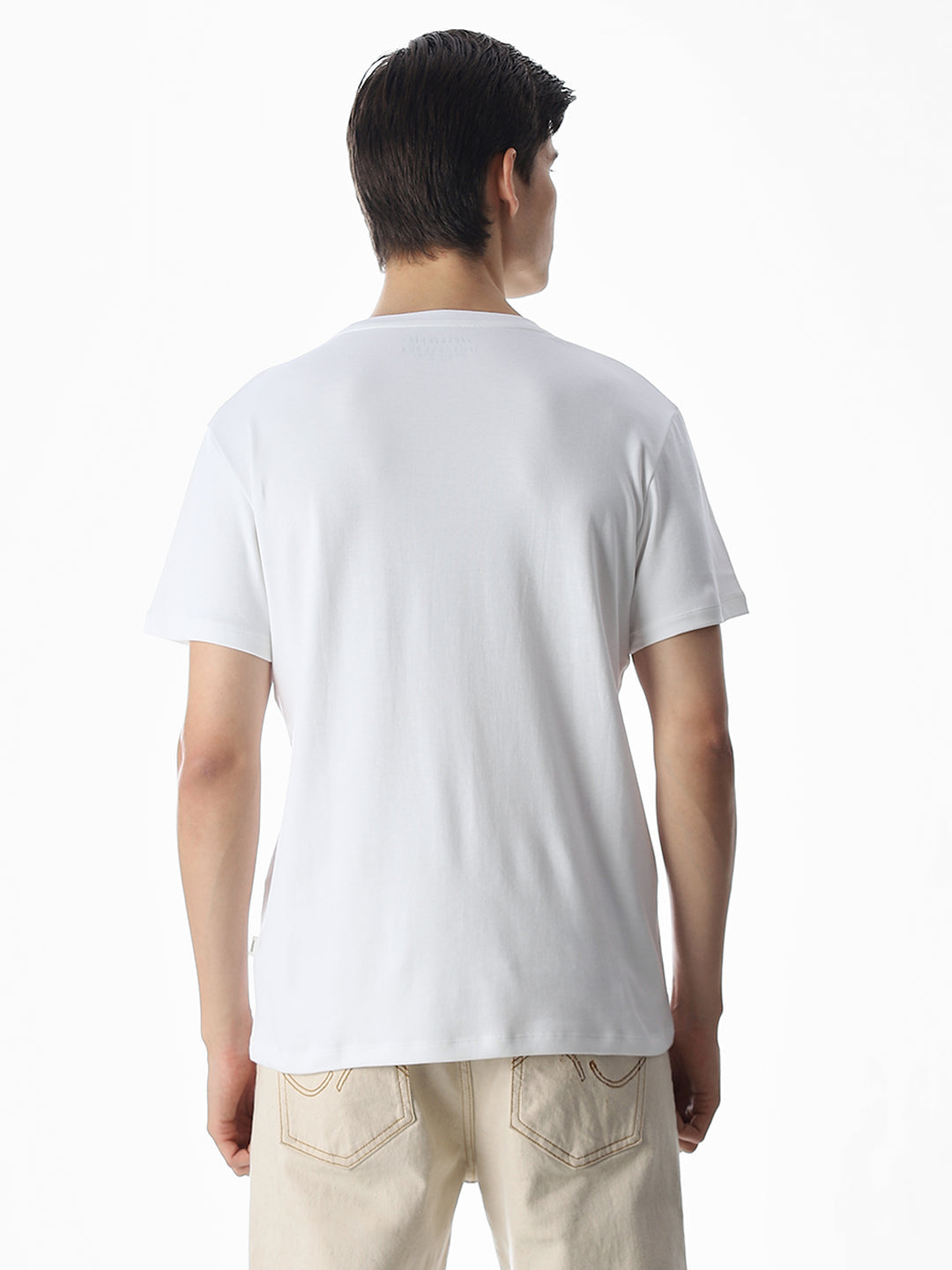 White Printed Crew Neck T-shirt