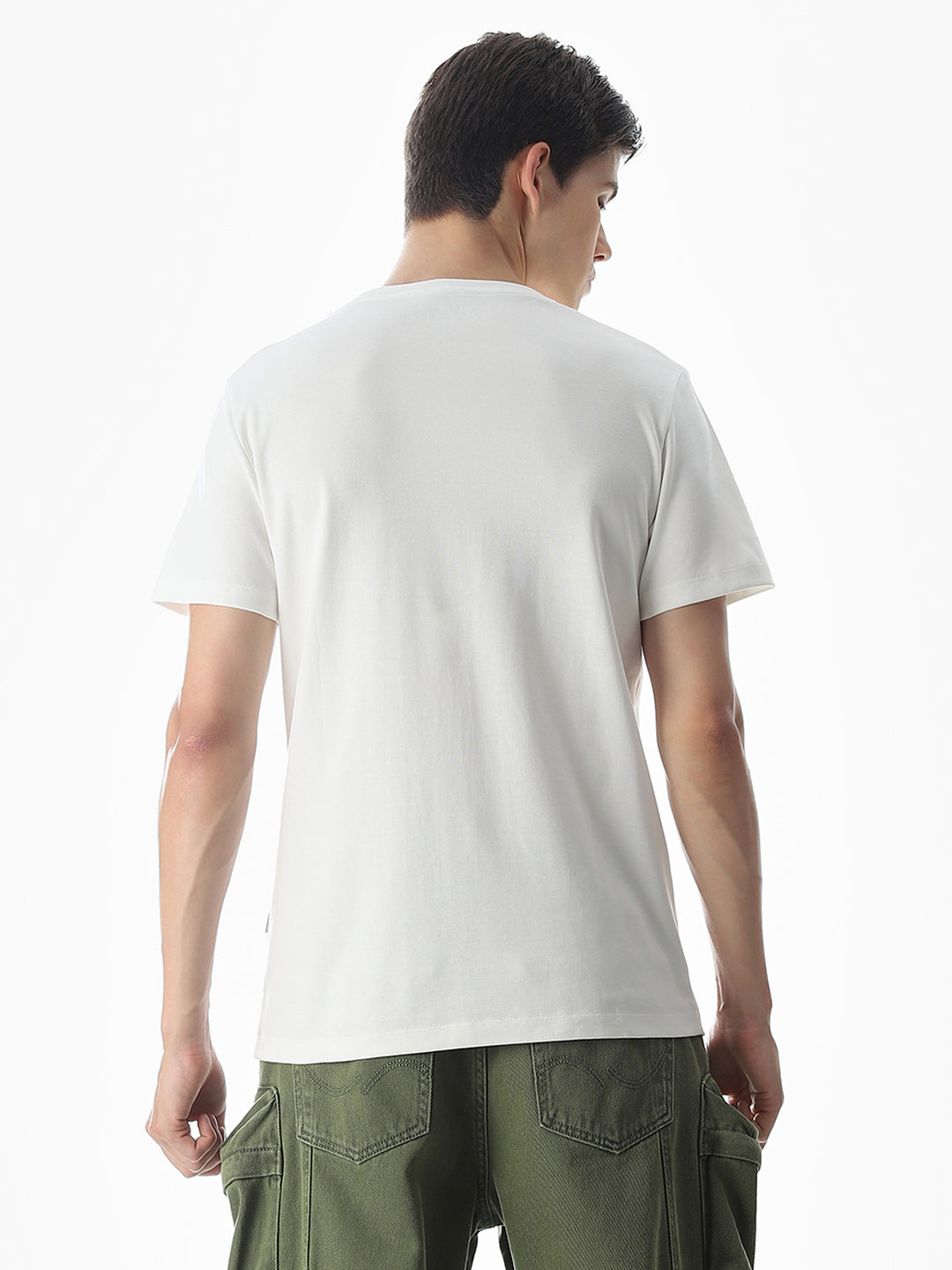 White Applique Patchwork T-Shirt