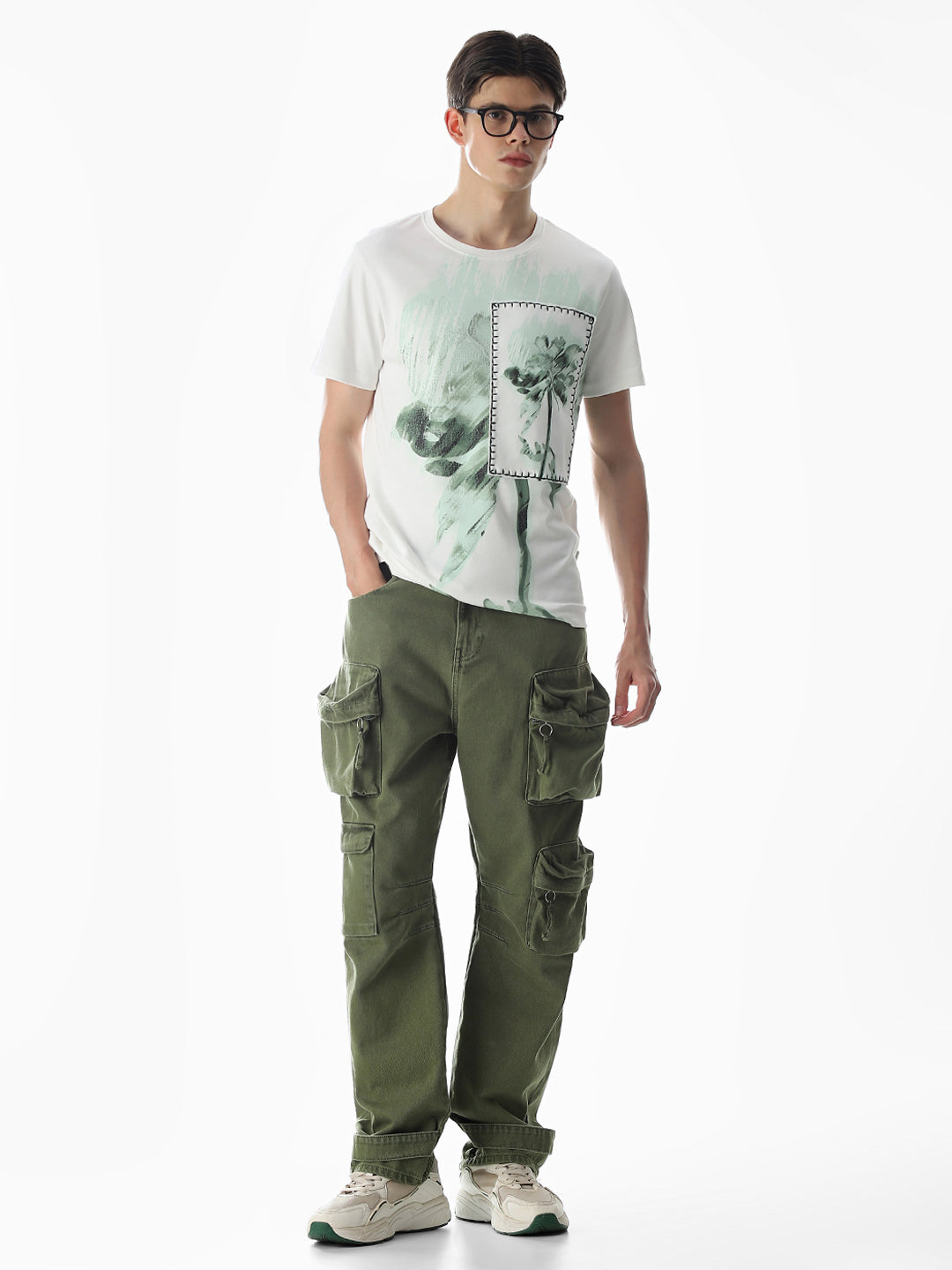 White Applique Patchwork T-Shirt