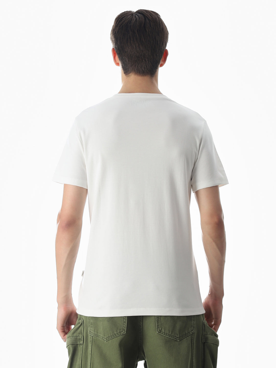 White Applique Patchwork T-Shirt