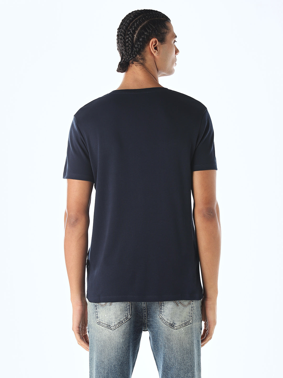 Navy Blue Printed T-shirt
