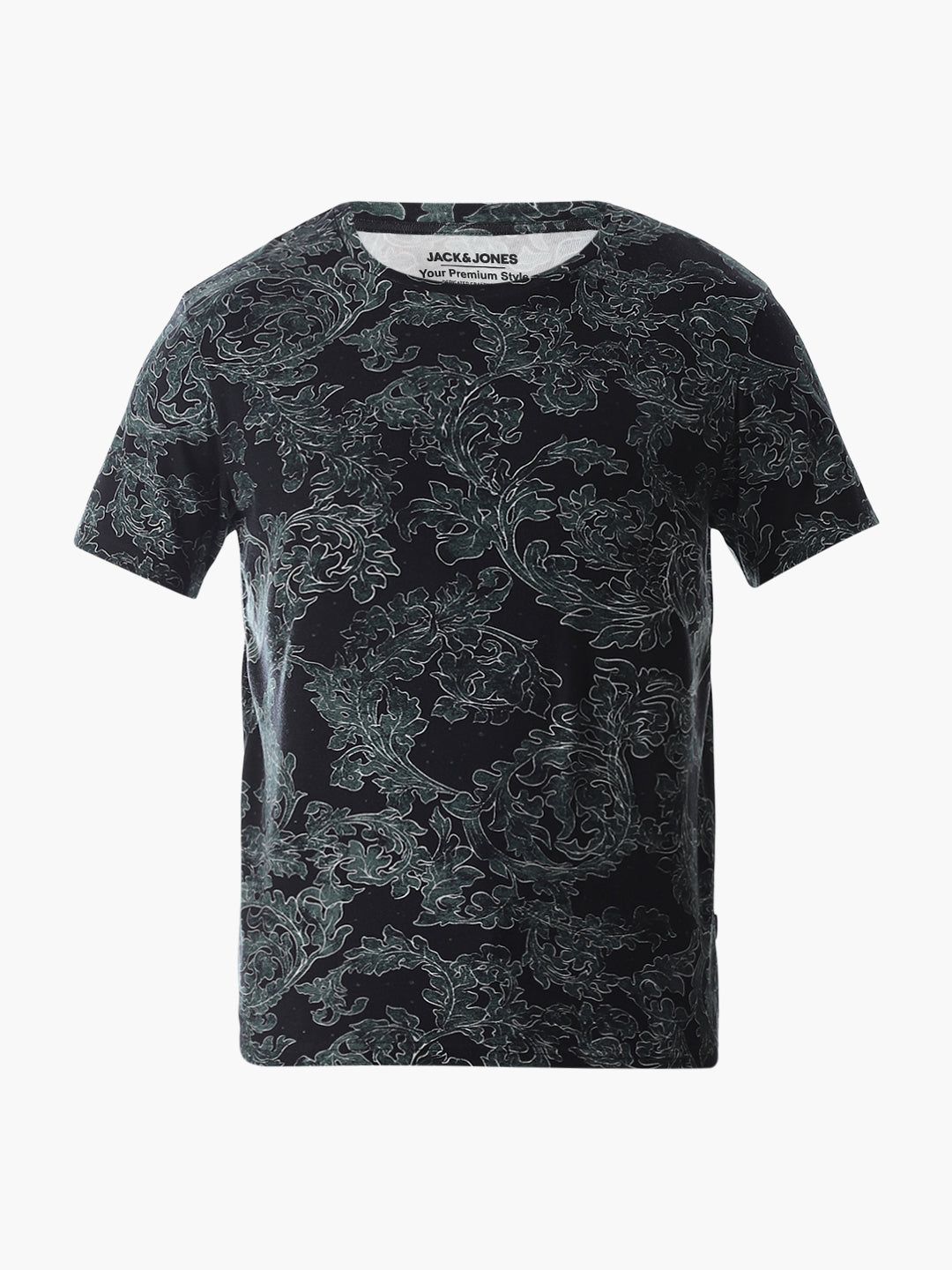 Black Printed Cotton T-shirt