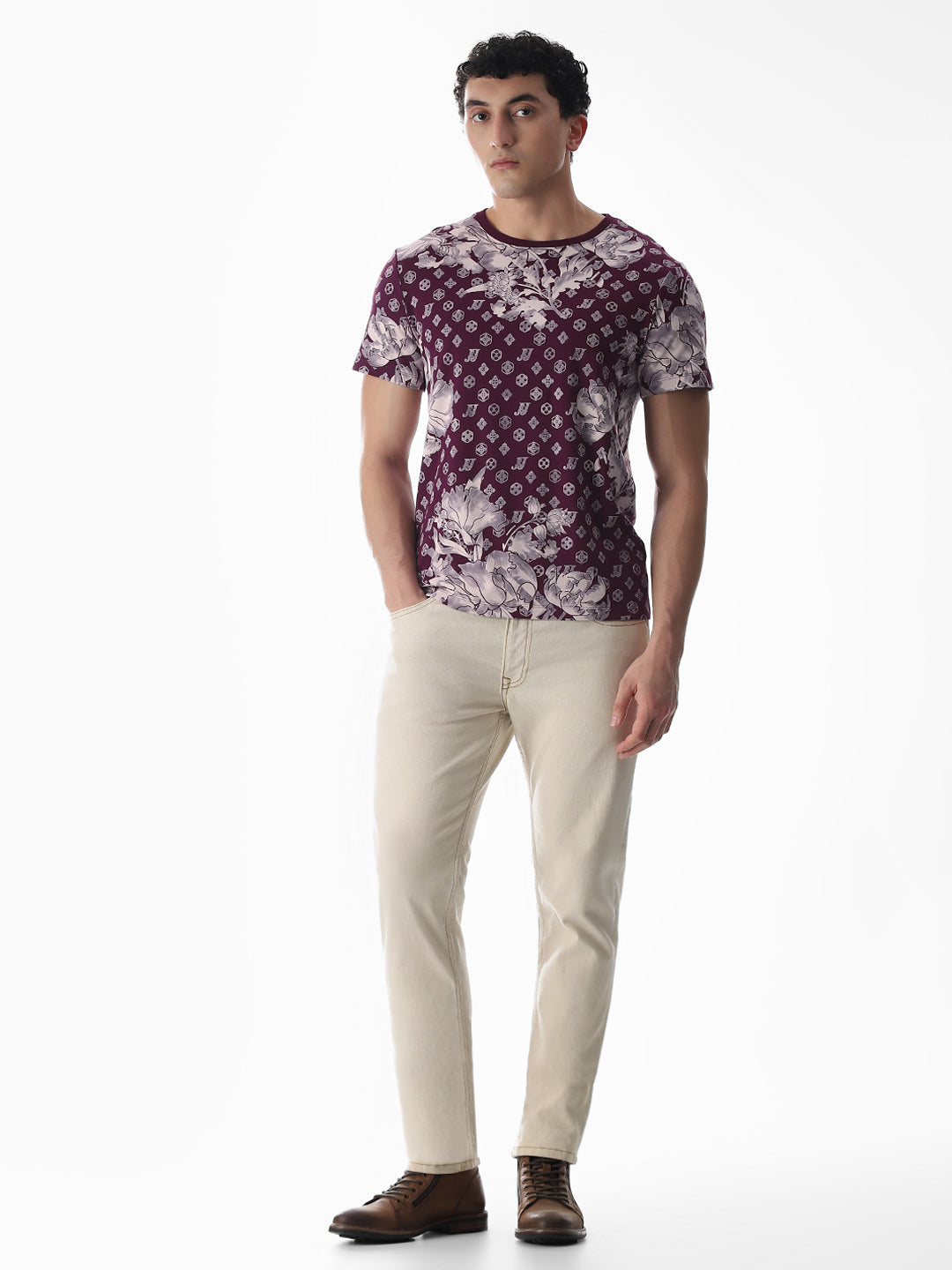 Wine Abstract Print T-shirt