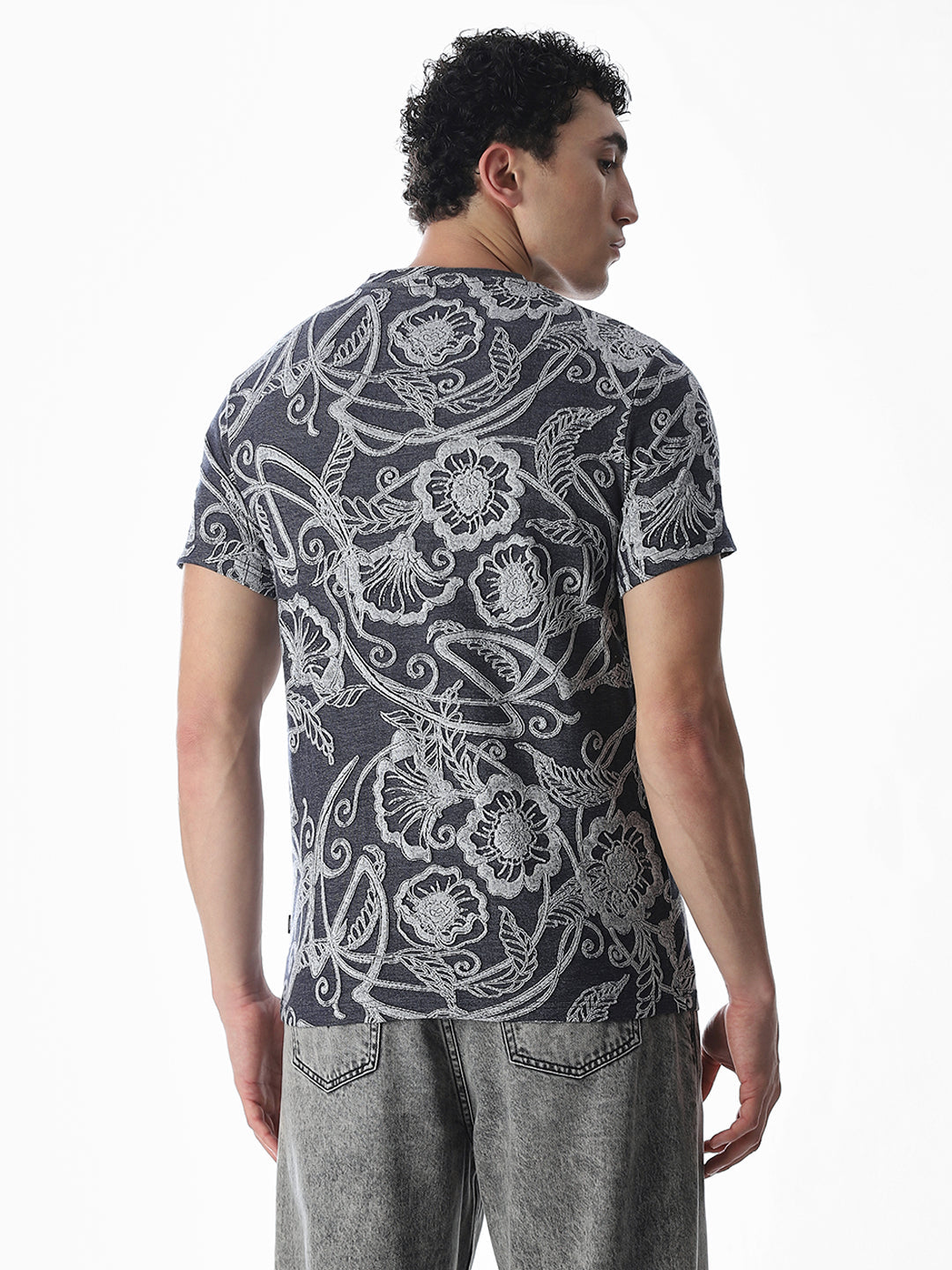 Jacquard Printed Cotton T-shirt