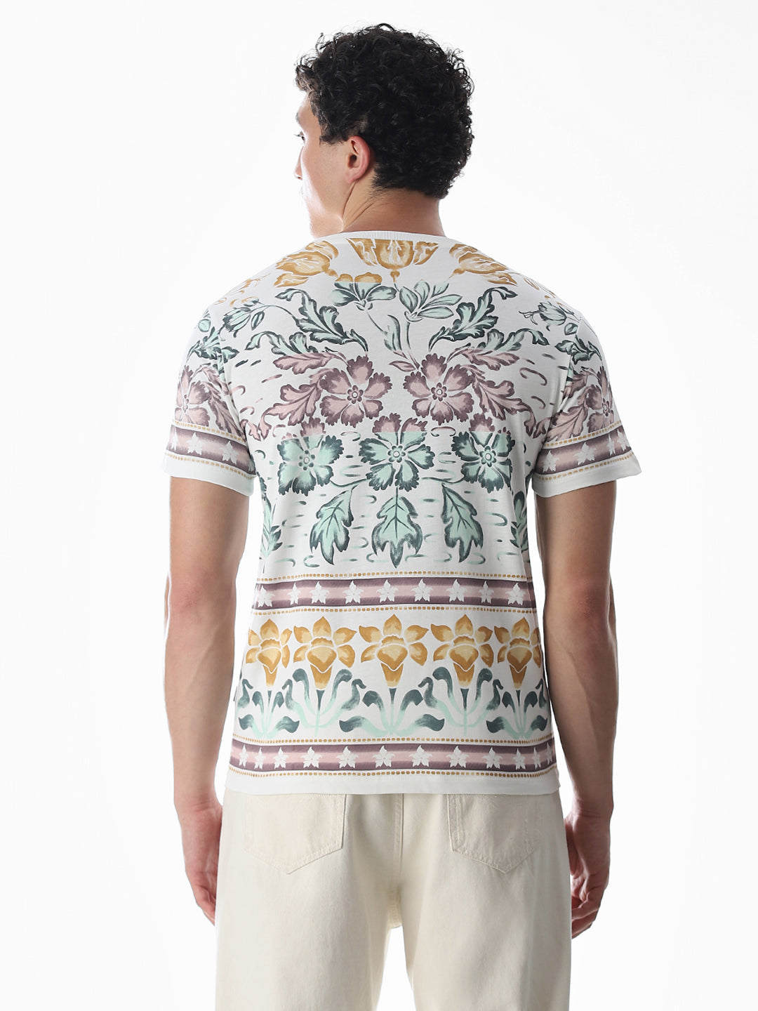 White Printed Cotton T-shirt