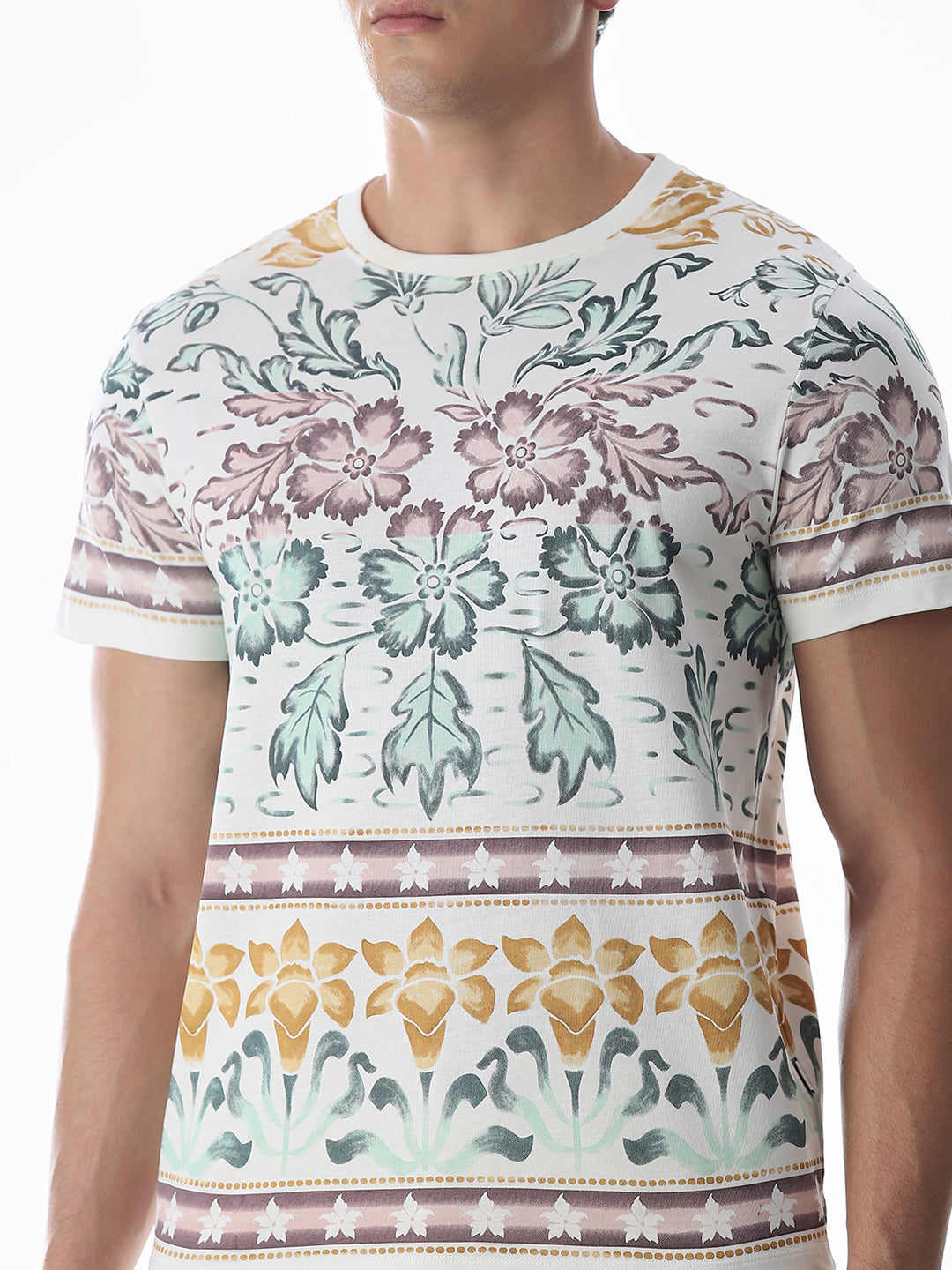 White Printed Cotton T-shirt