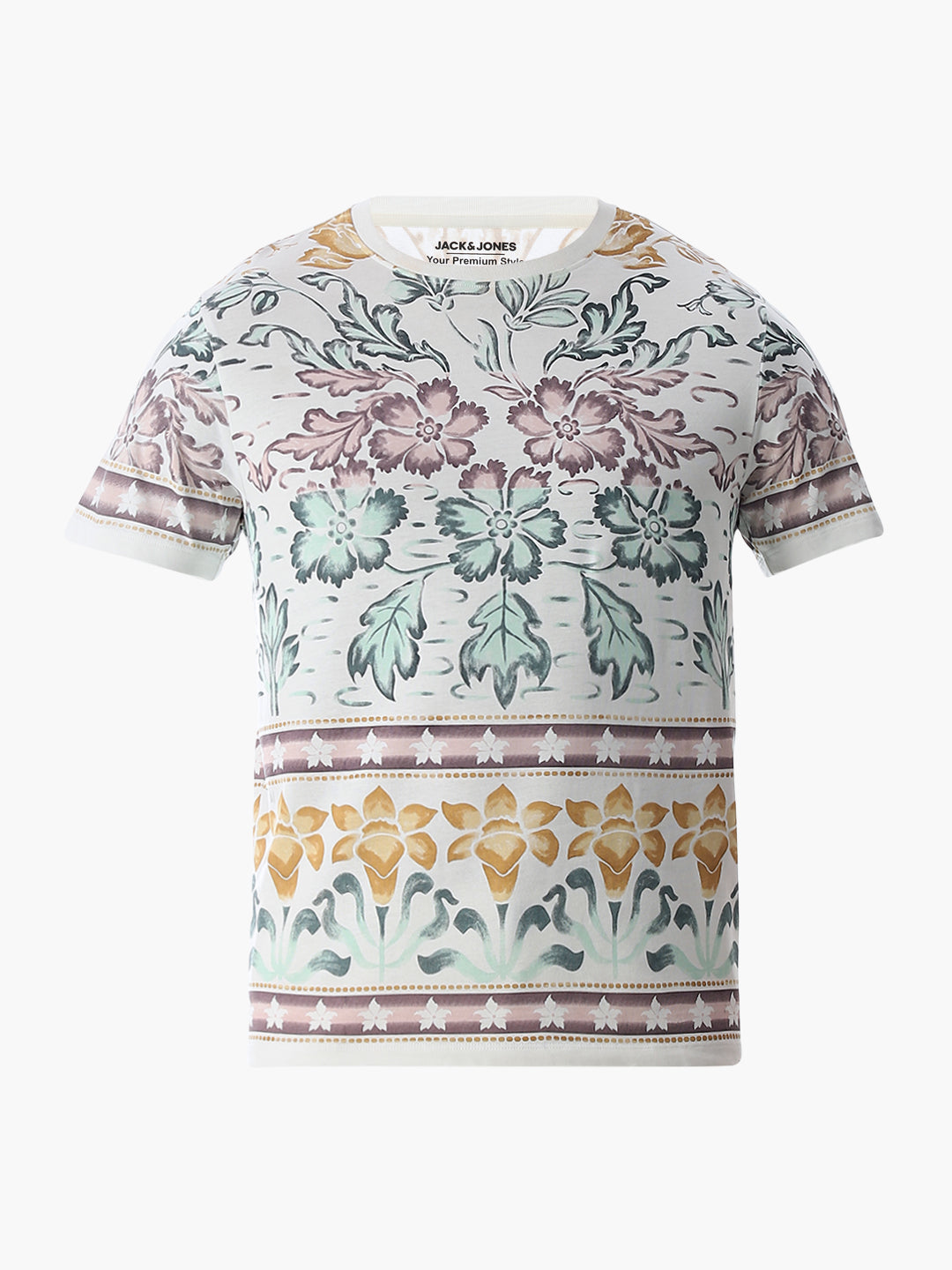 White Printed Cotton T-shirt