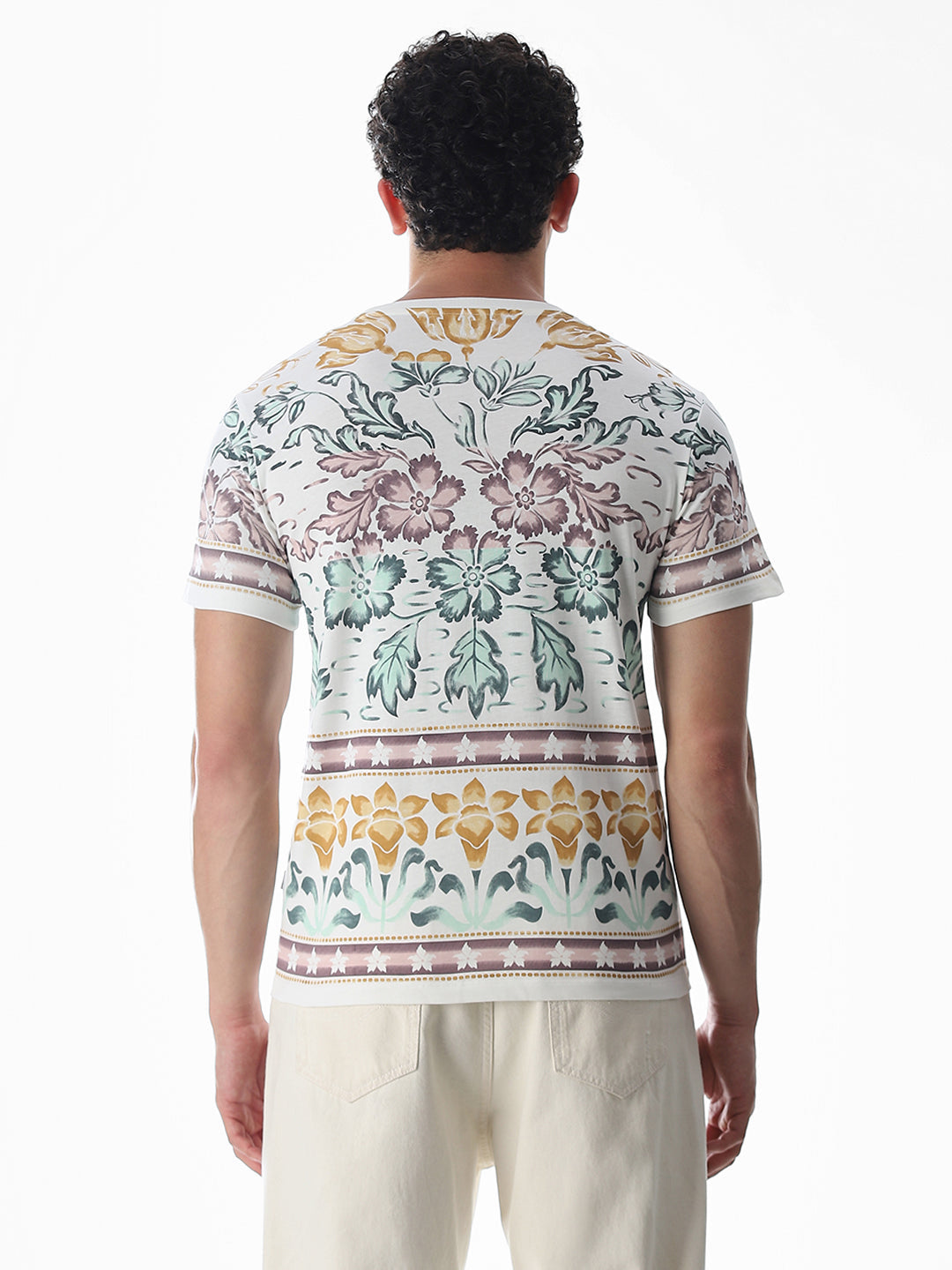 White Printed Cotton T-shirt