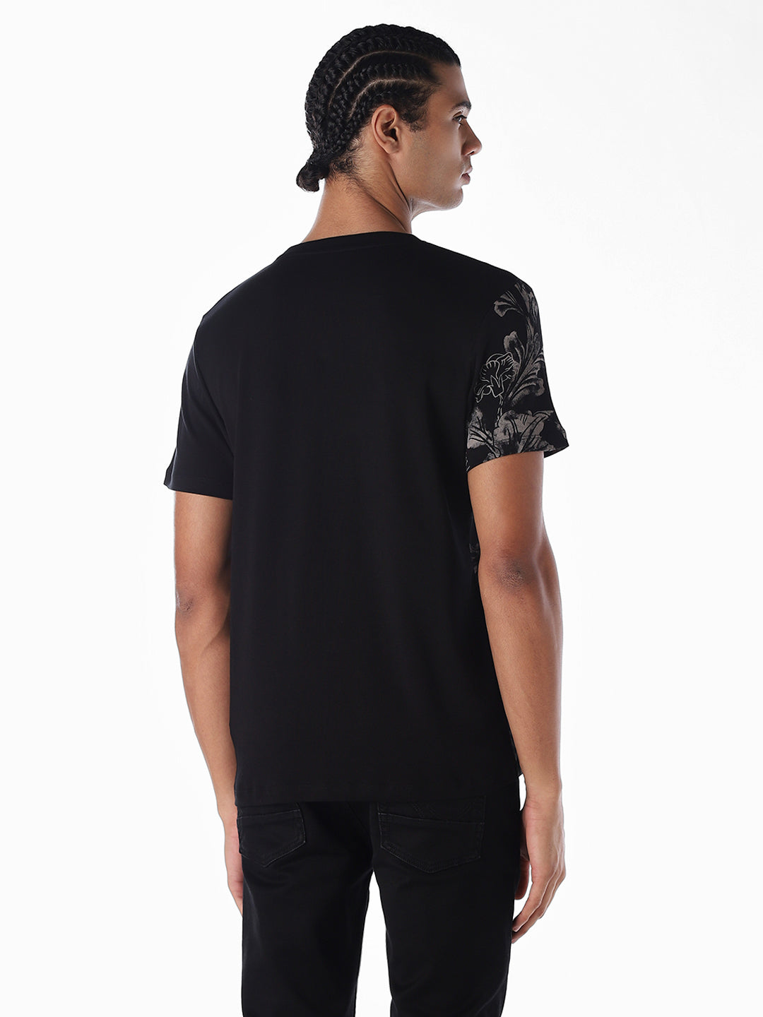Printed Cotton T-shirt - Black