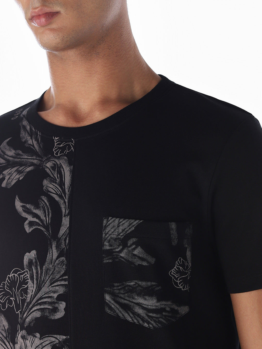 Printed Cotton T-shirt - Black
