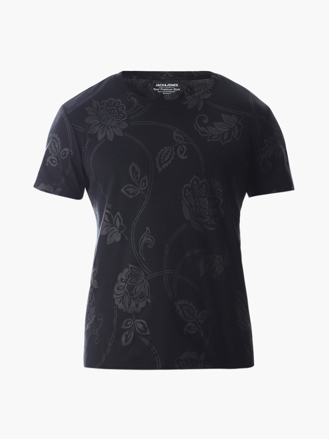 Black Printed Cotton T-shirt