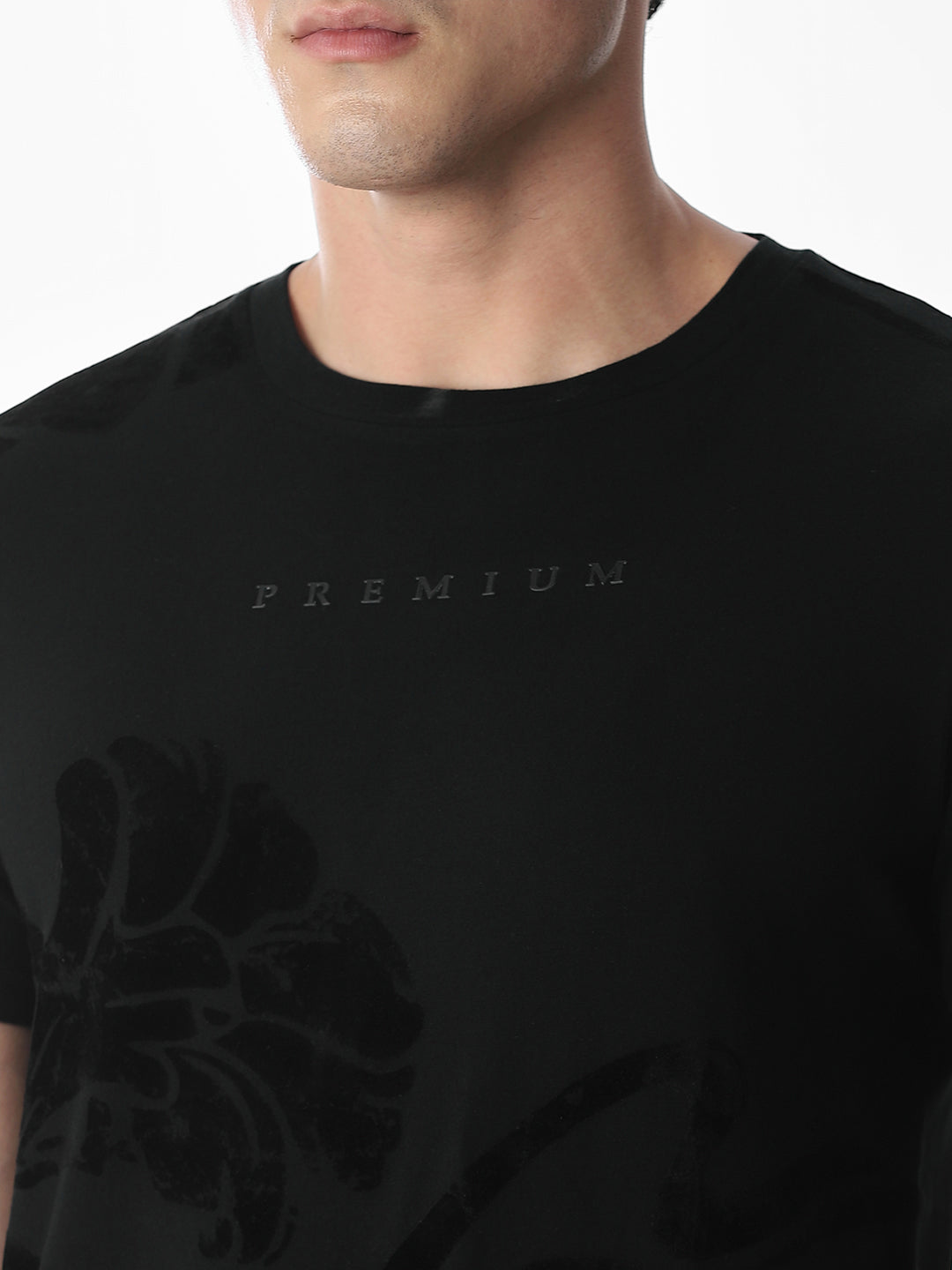 Flock Print Cotton T-shirt