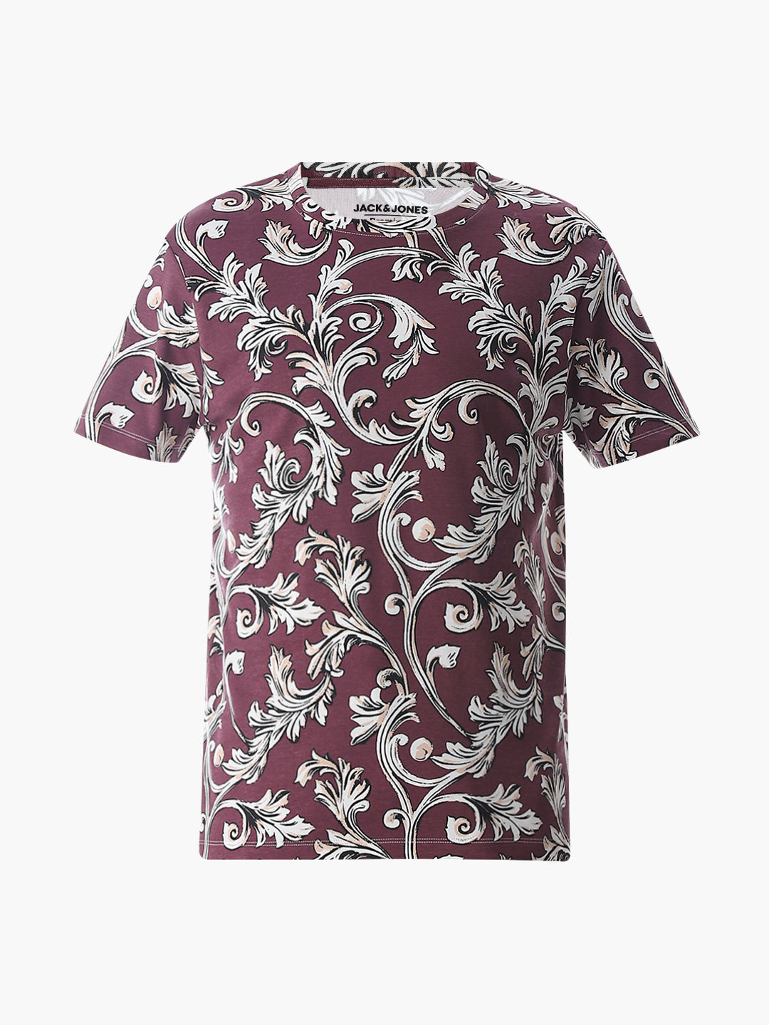 Wine Abstract Print Cotton T-shirt