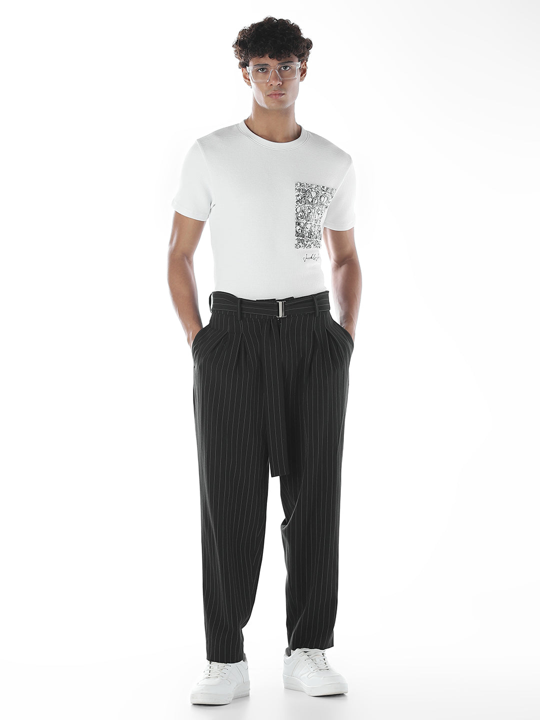 Chest Pocket Crew Neck T-shirt- White