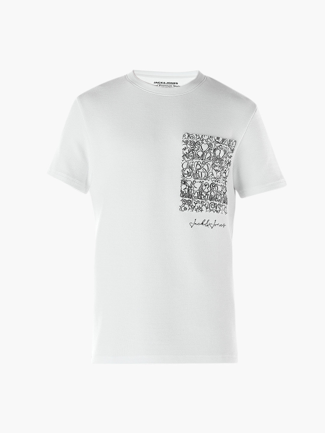 Chest Pocket Crew Neck T-shirt- White
