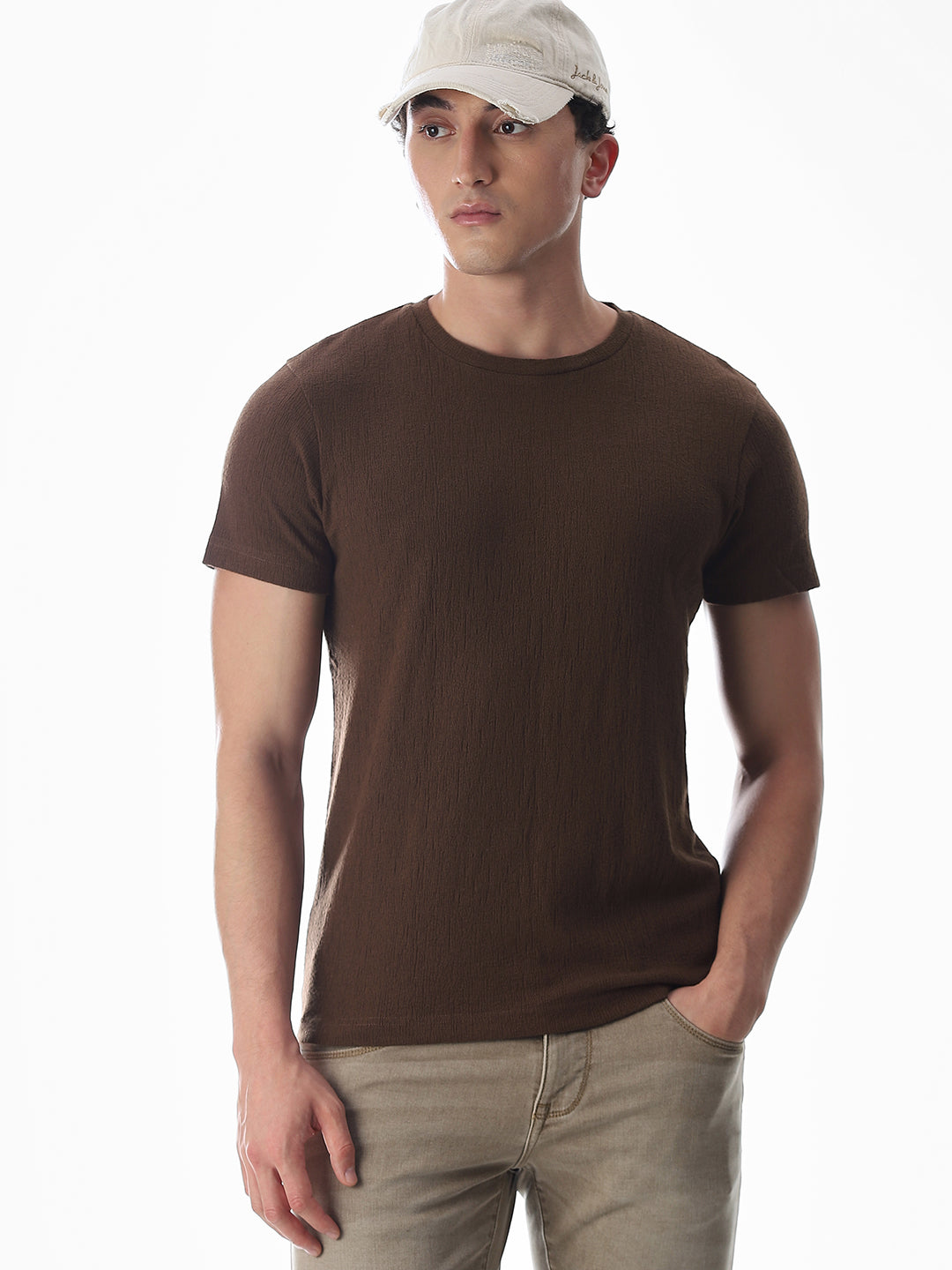 Dark Brown Crew Neck T-shirt