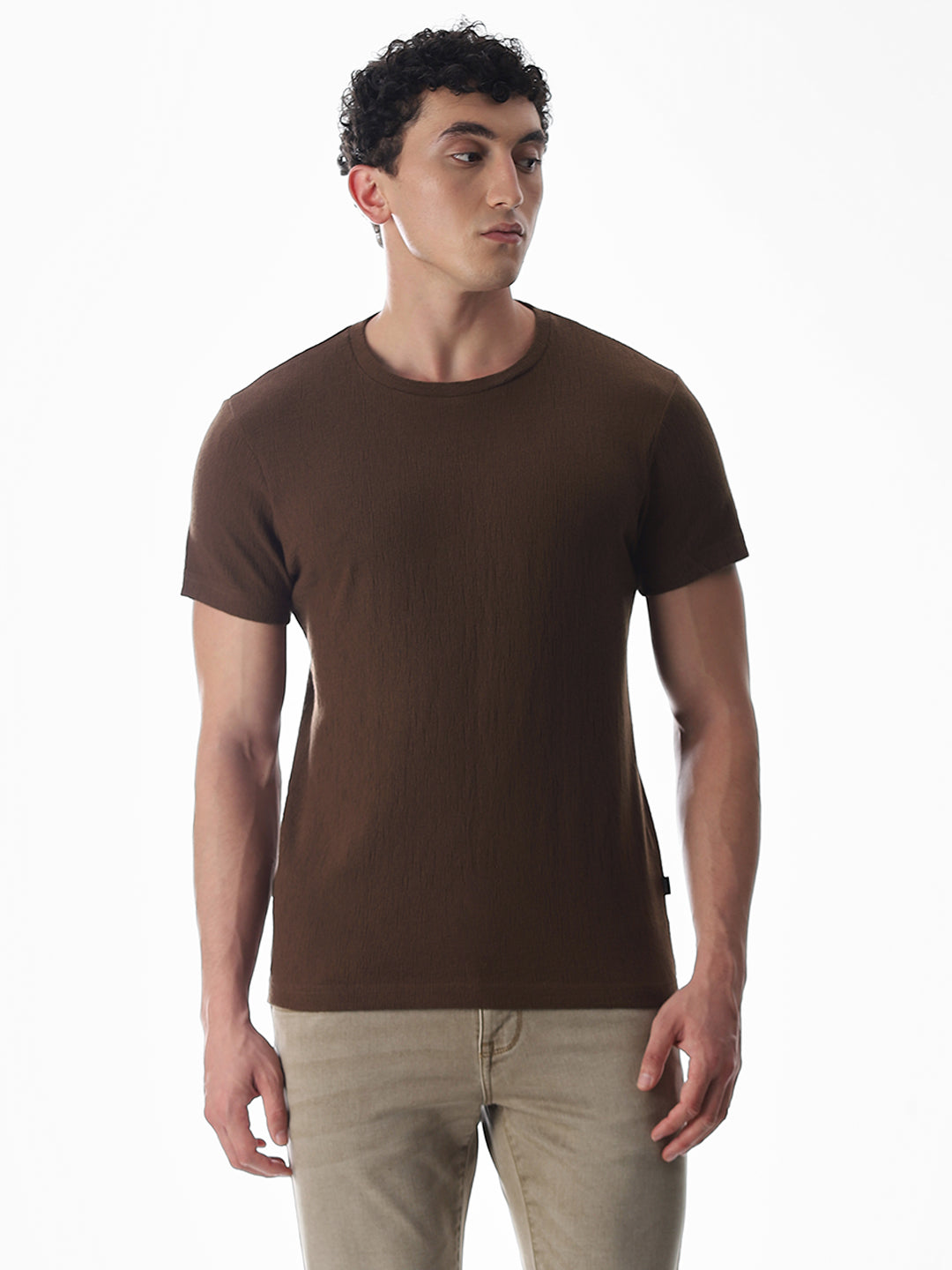 Dark Brown Crew Neck T-shirt