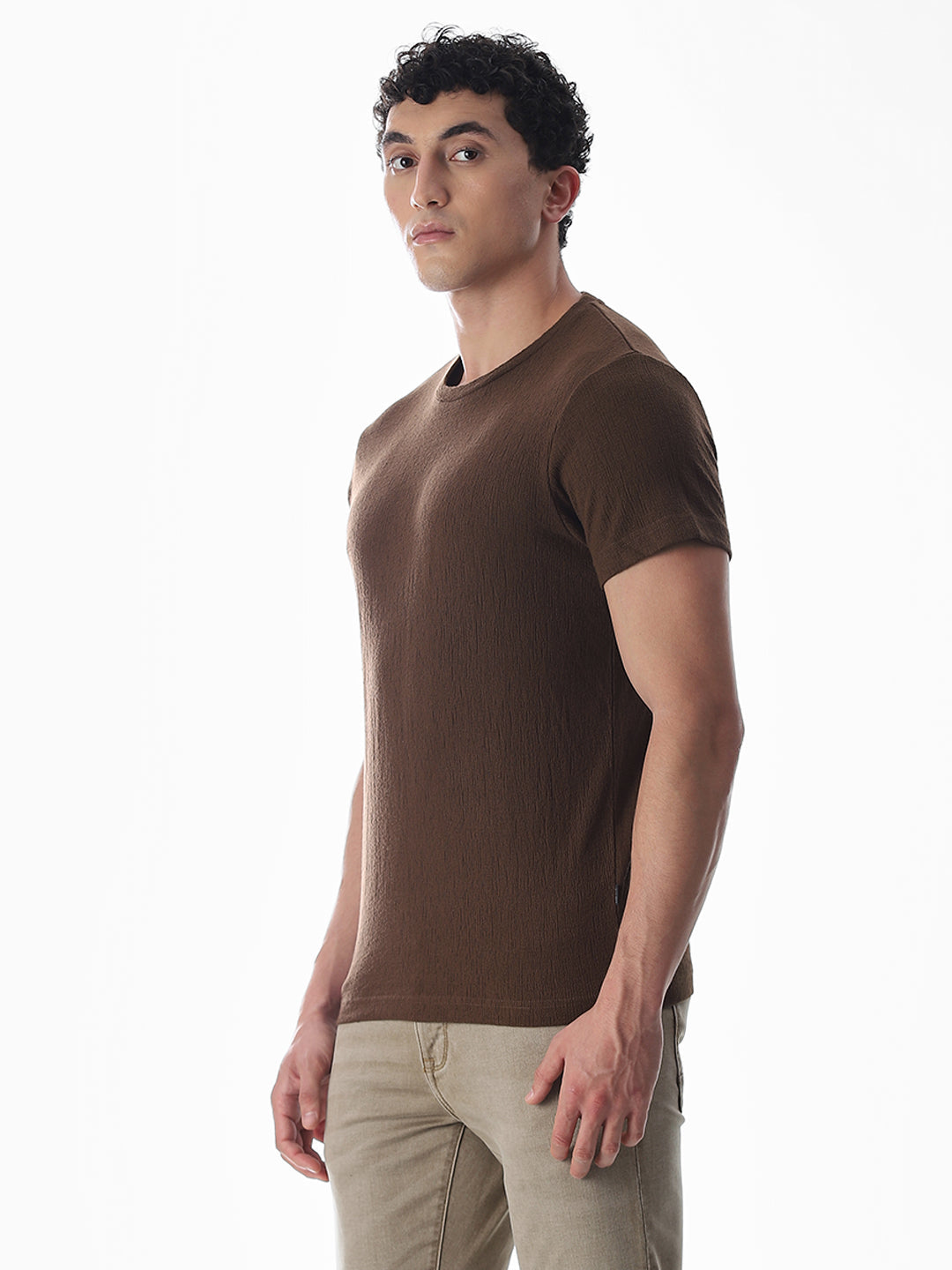 Dark Brown Crew Neck T-shirt