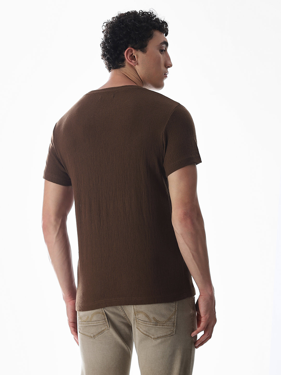 Dark Brown Crew Neck T-shirt